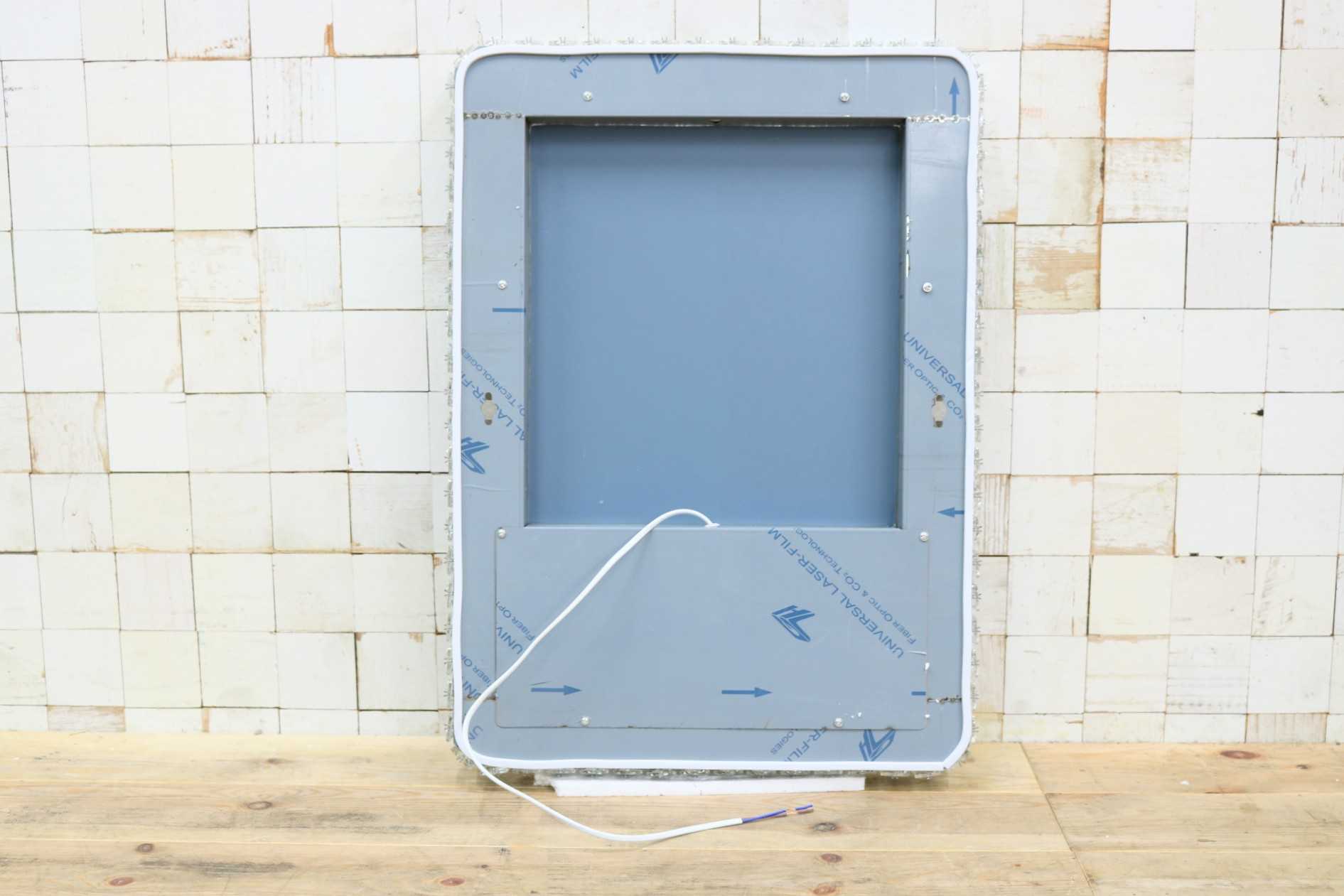 GMIK747H◯ウォールミラー 壁掛け鏡 壁掛けミラー 立て掛けミラー 鏡 照明付き 長方形 クリスタル 店舗什器 インテリア 未使用