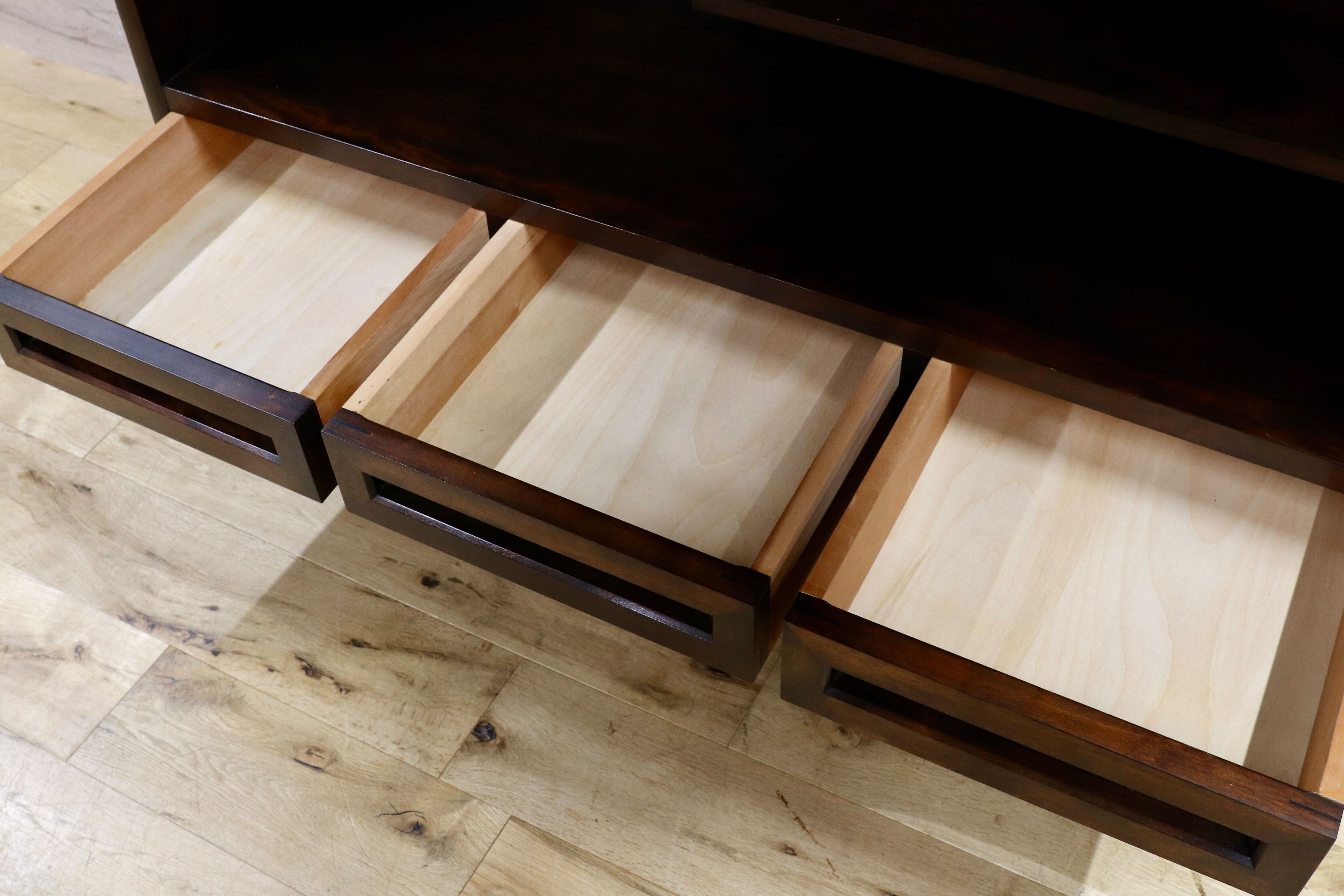 GMHH239○九州民芸家具 ミズメザクラ 茶棚 茶箪笥 飾り棚 サイドボード リビングボード 最高級 和家具 和モダン 高山デザイン検)松本民芸