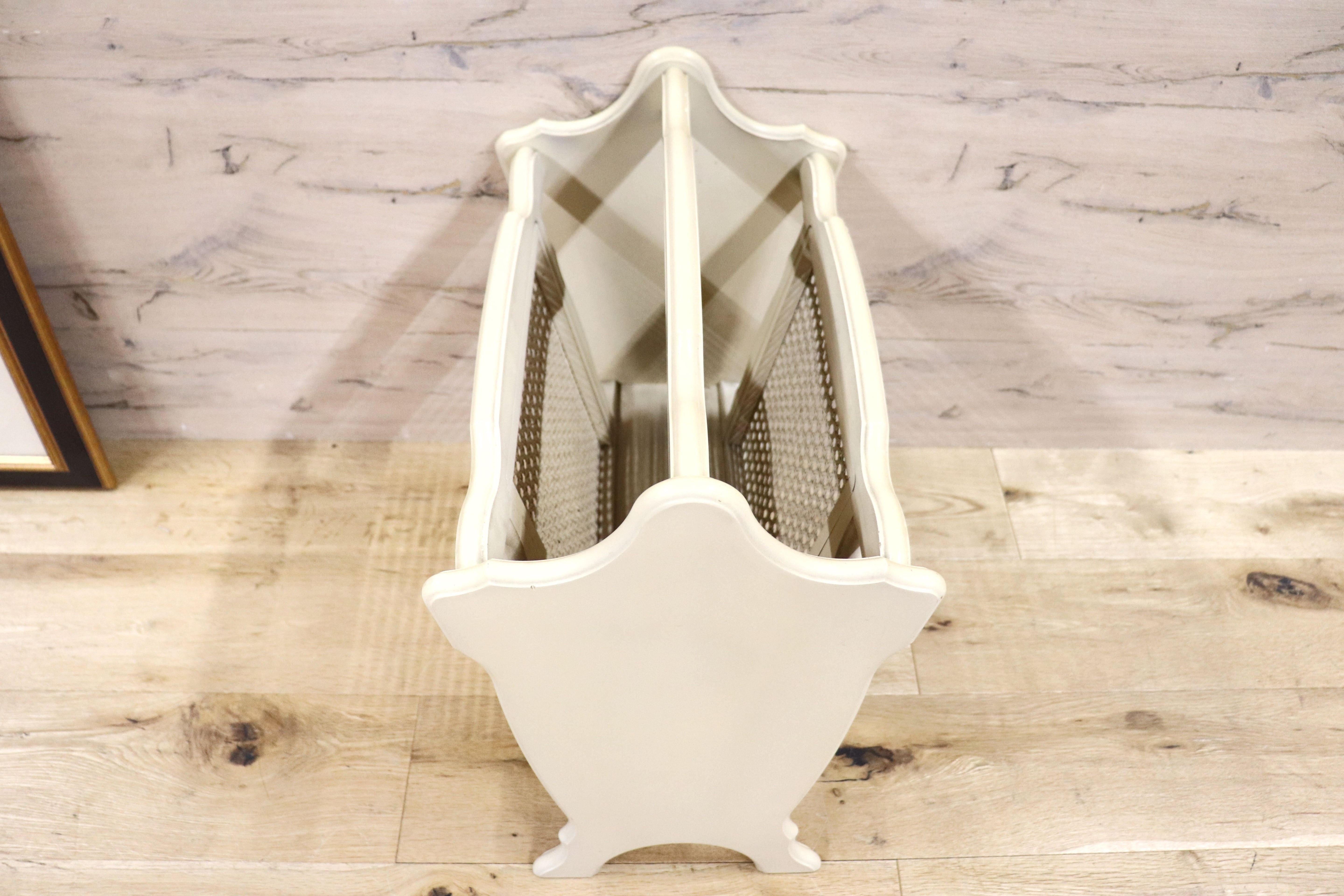 GMGT100○karimoku / カリモク マガジンラック ペーパースタンド スリッパラック ラタン オールド ヴィンテージ