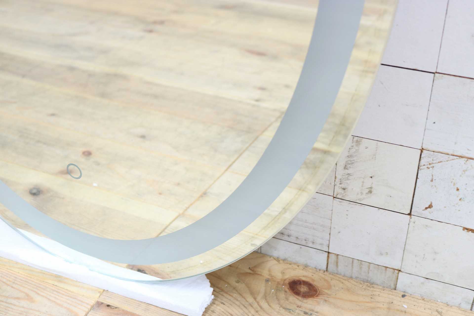 GMIK747I◯ウォールミラー 壁掛け鏡 壁掛けミラー 立て掛けミラー オーバルミラー 楕円形 照明付き フレームレス 店舗什器 モダン 未使用