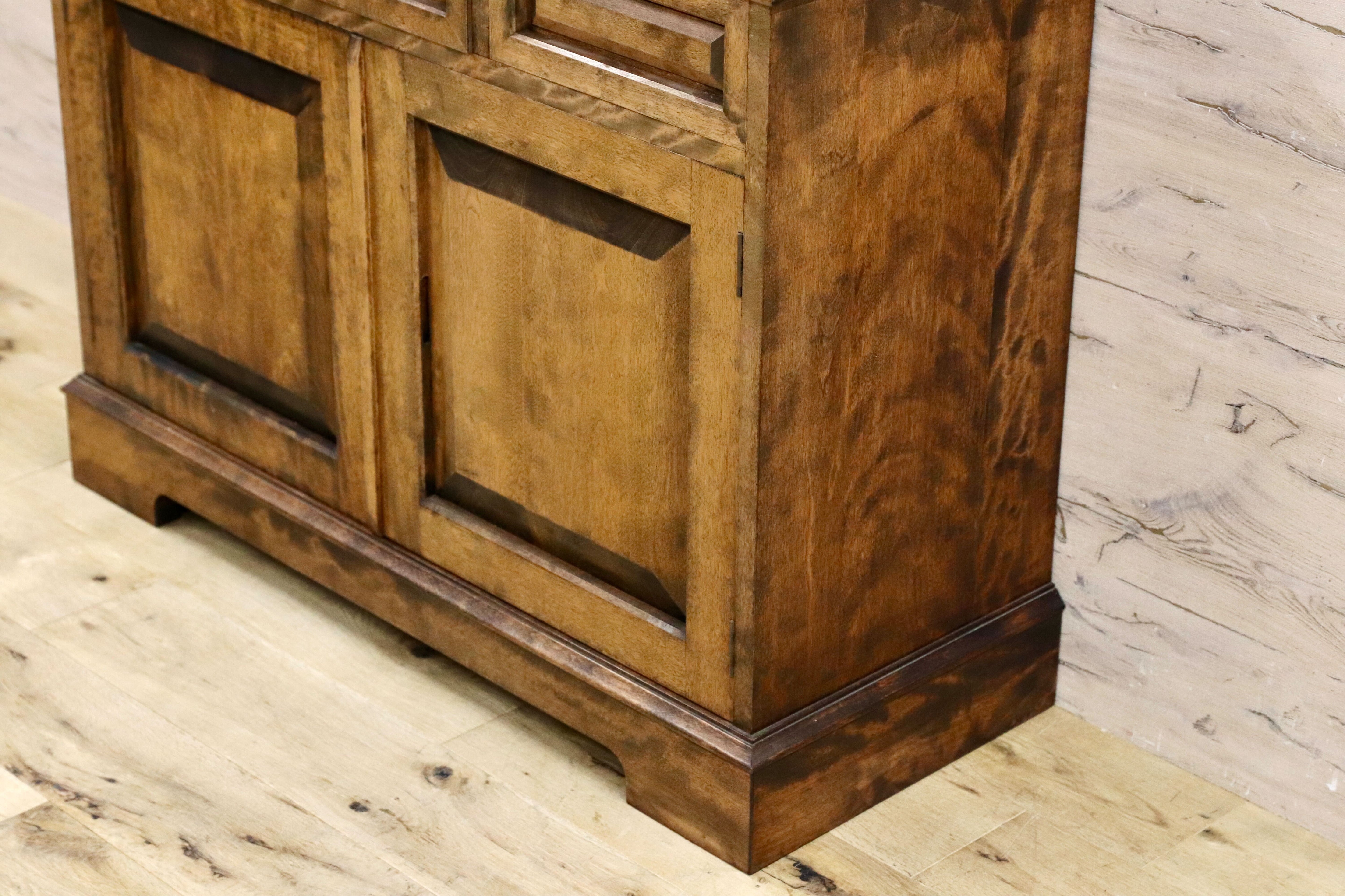 GMHK818○九州民芸家具 カップボード キャビネット シェルフ ミズメザクラ無垢材 和家具 レトロ 希少 ヴィンテージ 検)松本民芸家具