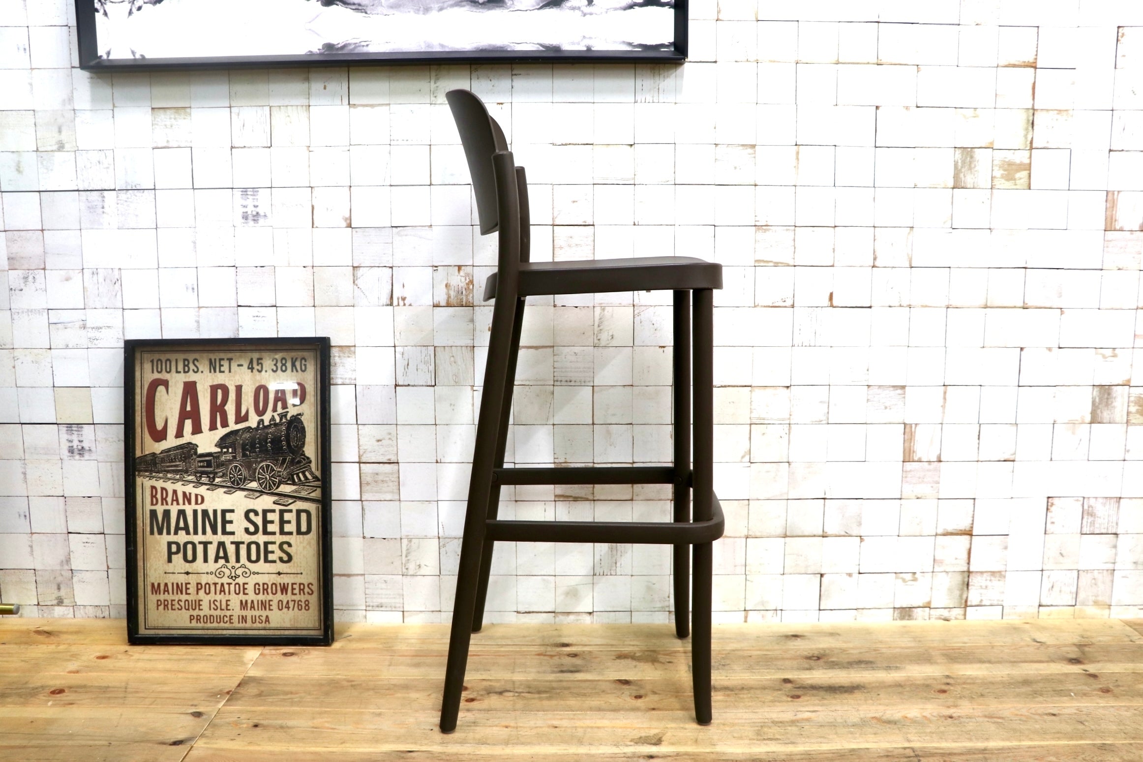 GMJS236A〇colos PIAZZA ハイチェア カウンターチェア バーチェア イタリア製 ブラウン 定価7.7万 展示品