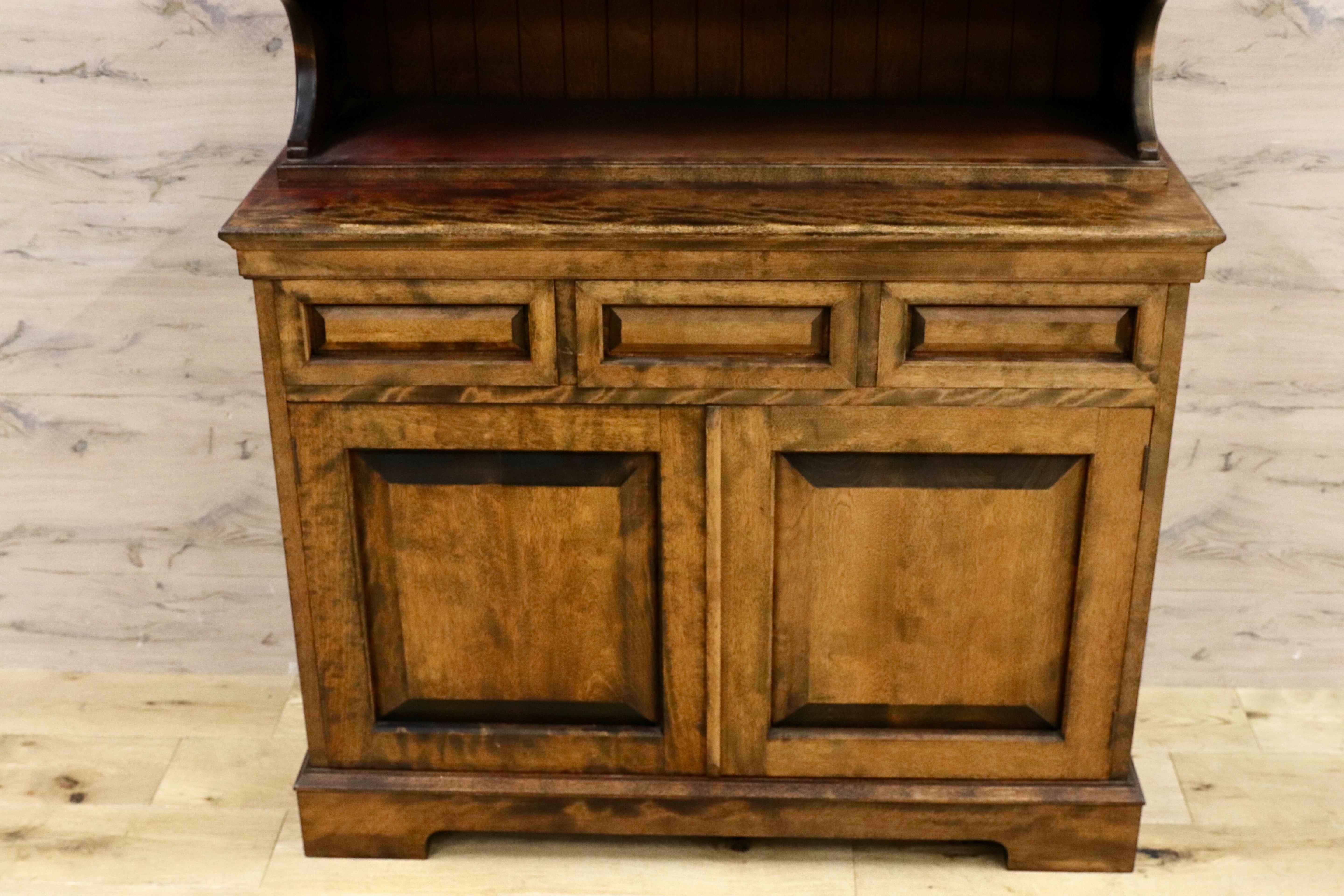 GMHK818○九州民芸家具 カップボード キャビネット シェルフ ミズメザクラ無垢材 和家具 レトロ 希少 ヴィンテージ 検)松本民芸家具