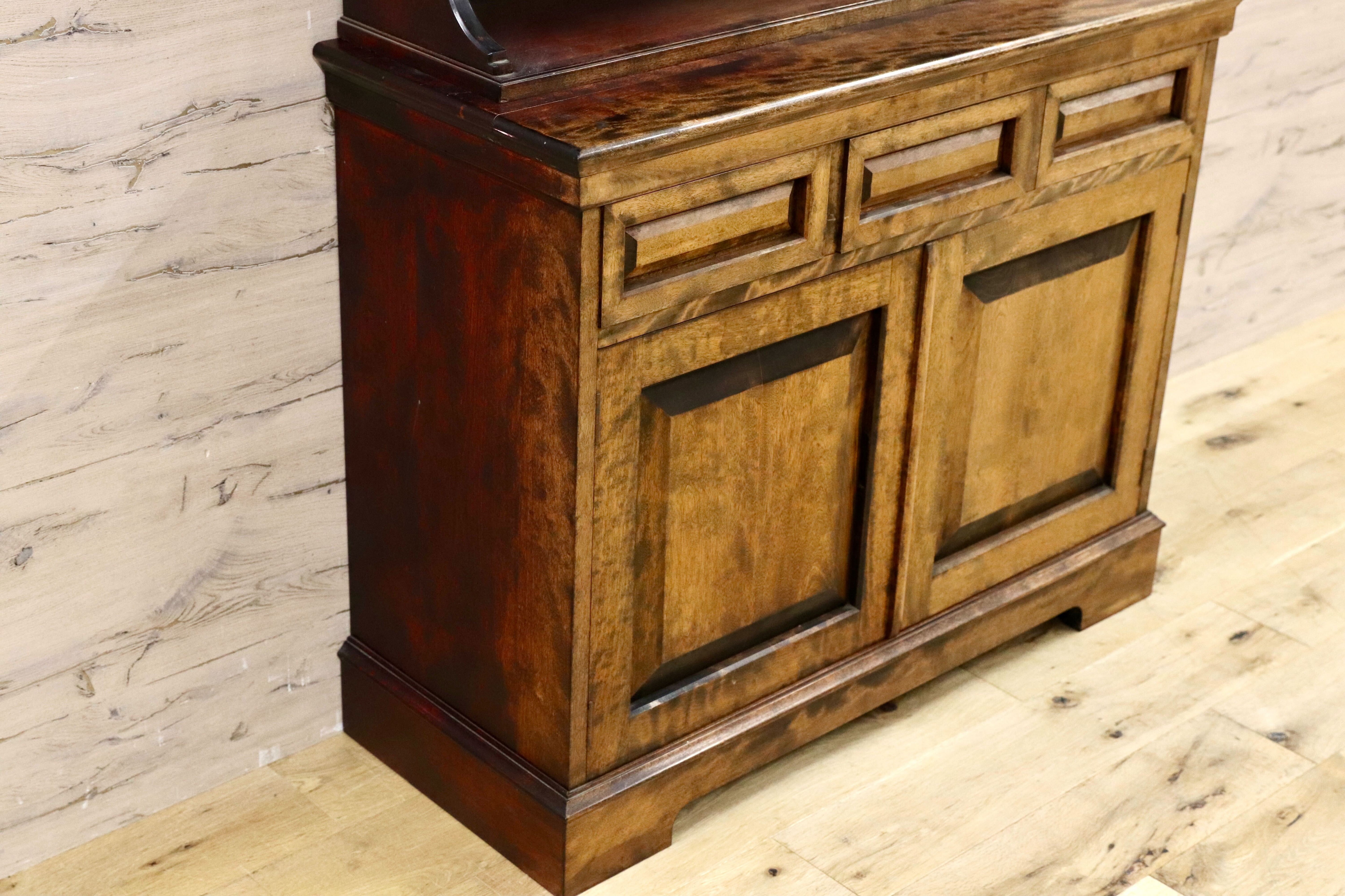 GMHK818○九州民芸家具 カップボード キャビネット シェルフ ミズメザクラ無垢材 和家具 レトロ 希少 ヴィンテージ 検)松本民芸家具