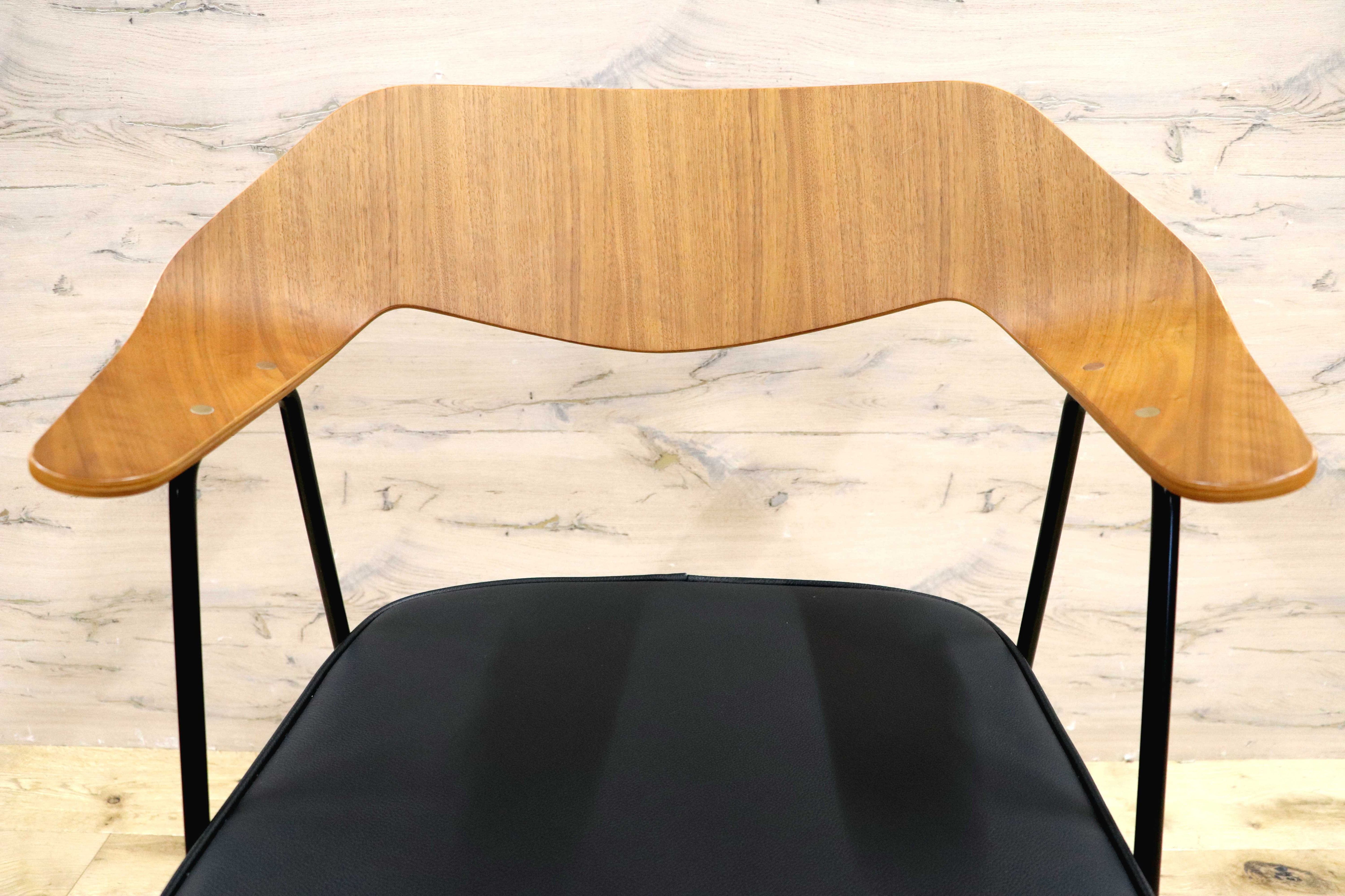 GMIK573E○ACTUS / アクタス Case Furniture 675チェア ロビン・デイ 椅子 本革 レザーシート オークフレーム スチールレッグ 展示品