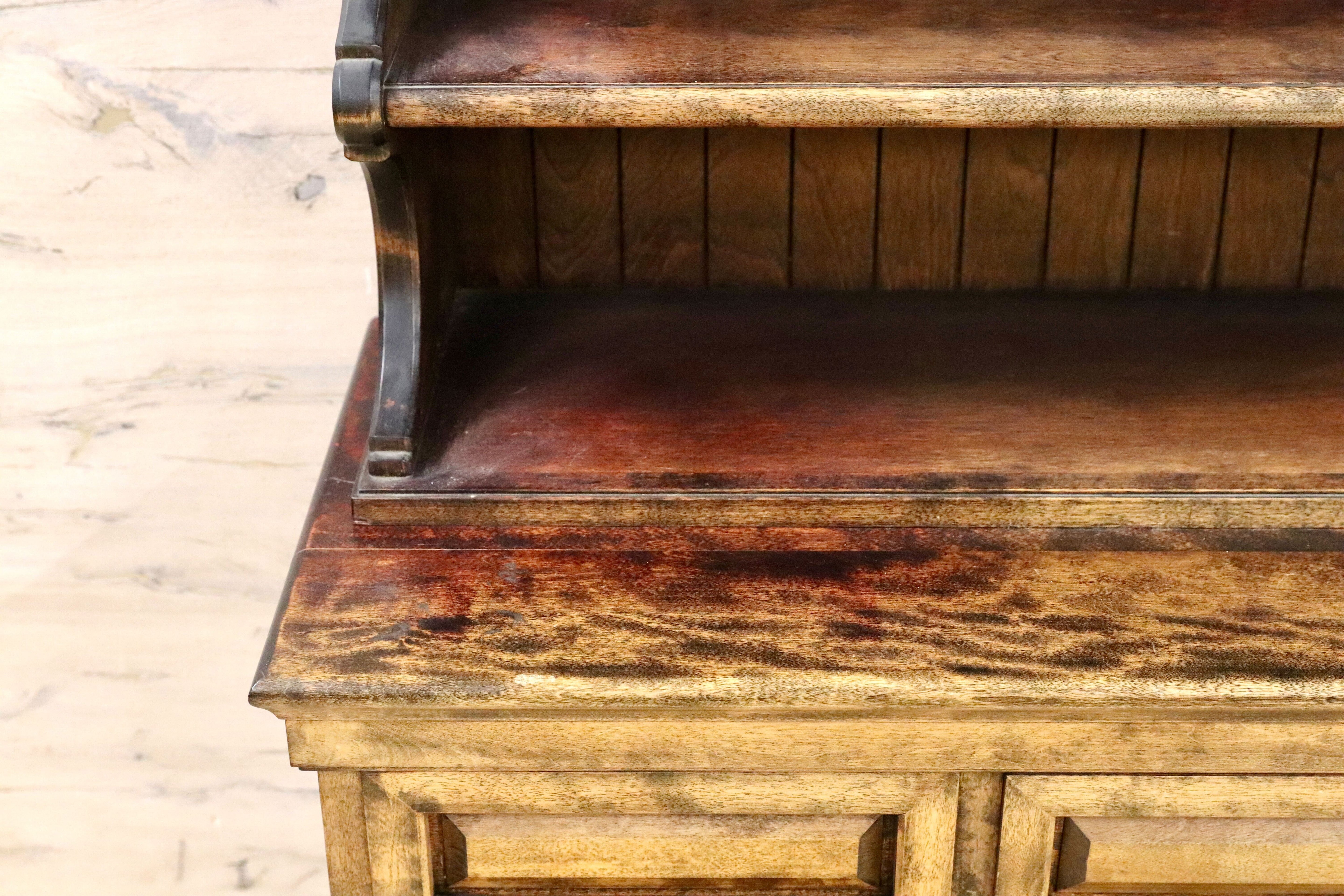 GMHK818○九州民芸家具 カップボード キャビネット シェルフ ミズメザクラ無垢材 和家具 レトロ 希少 ヴィンテージ 検)松本民芸家具