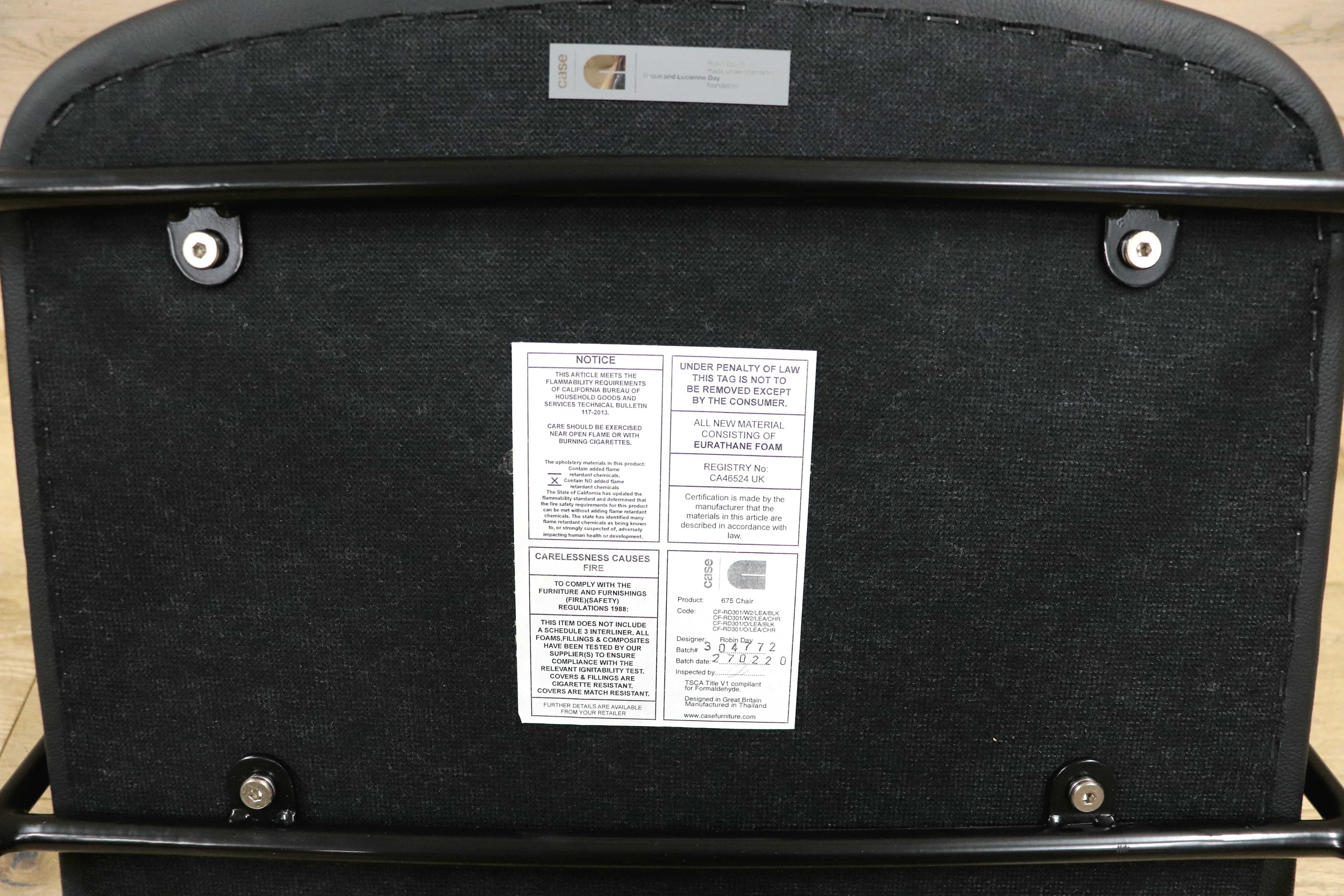 GMIK573E○ACTUS / アクタス Case Furniture 675チェア ロビン・デイ 椅子 本革 レザーシート オークフレーム スチールレッグ 展示品