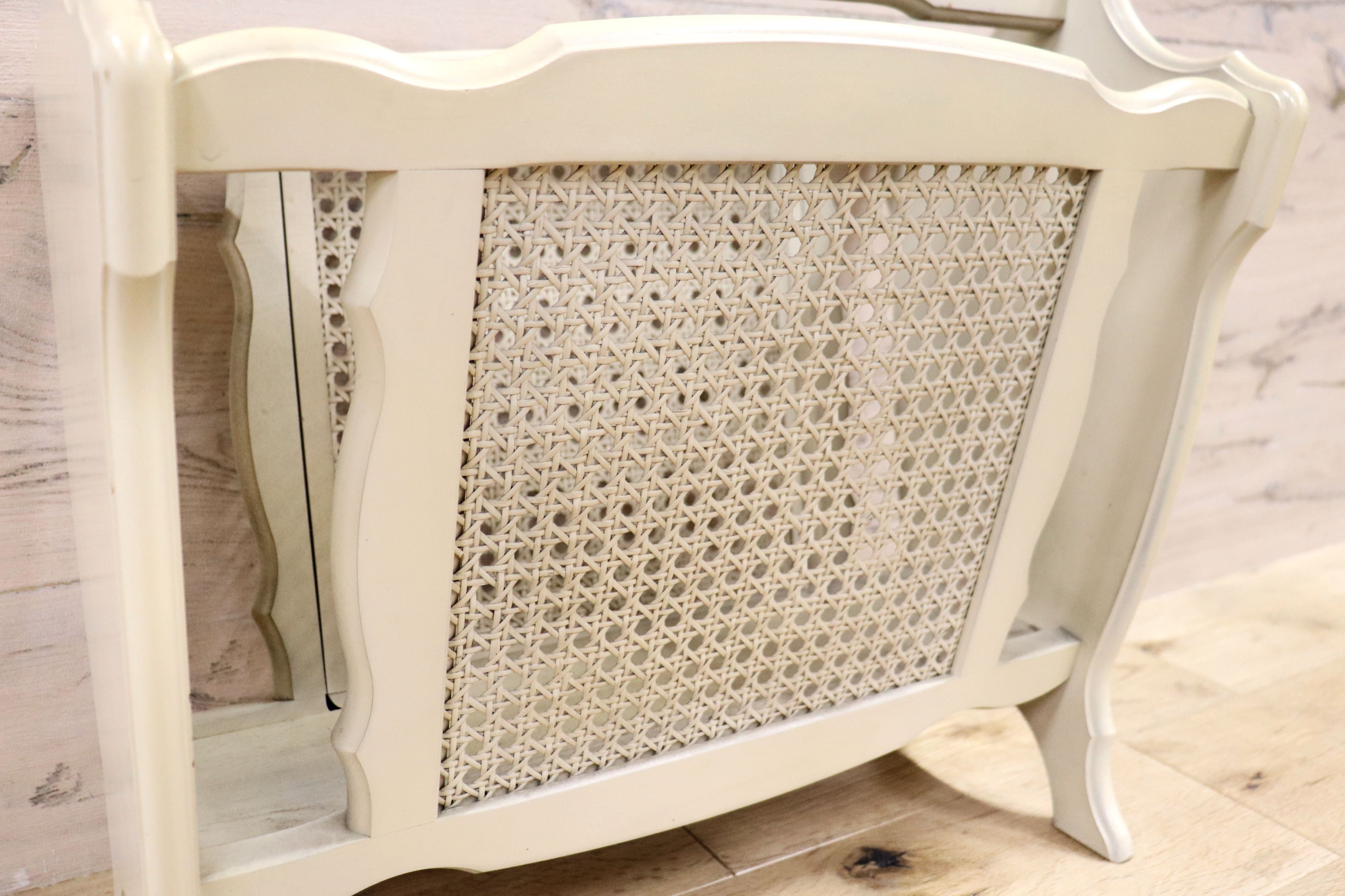 GMGT100○karimoku / カリモク マガジンラック ペーパースタンド スリッパラック ラタン オールド ヴィンテージ