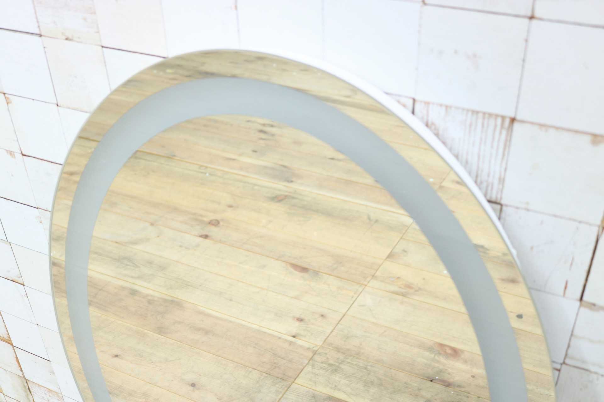 GMIK747J◯ウォールミラー 壁掛け鏡 壁掛けミラー 立て掛けミラー オーバルミラー 楕円形 フレームレス 店舗什器 モダン 未使用