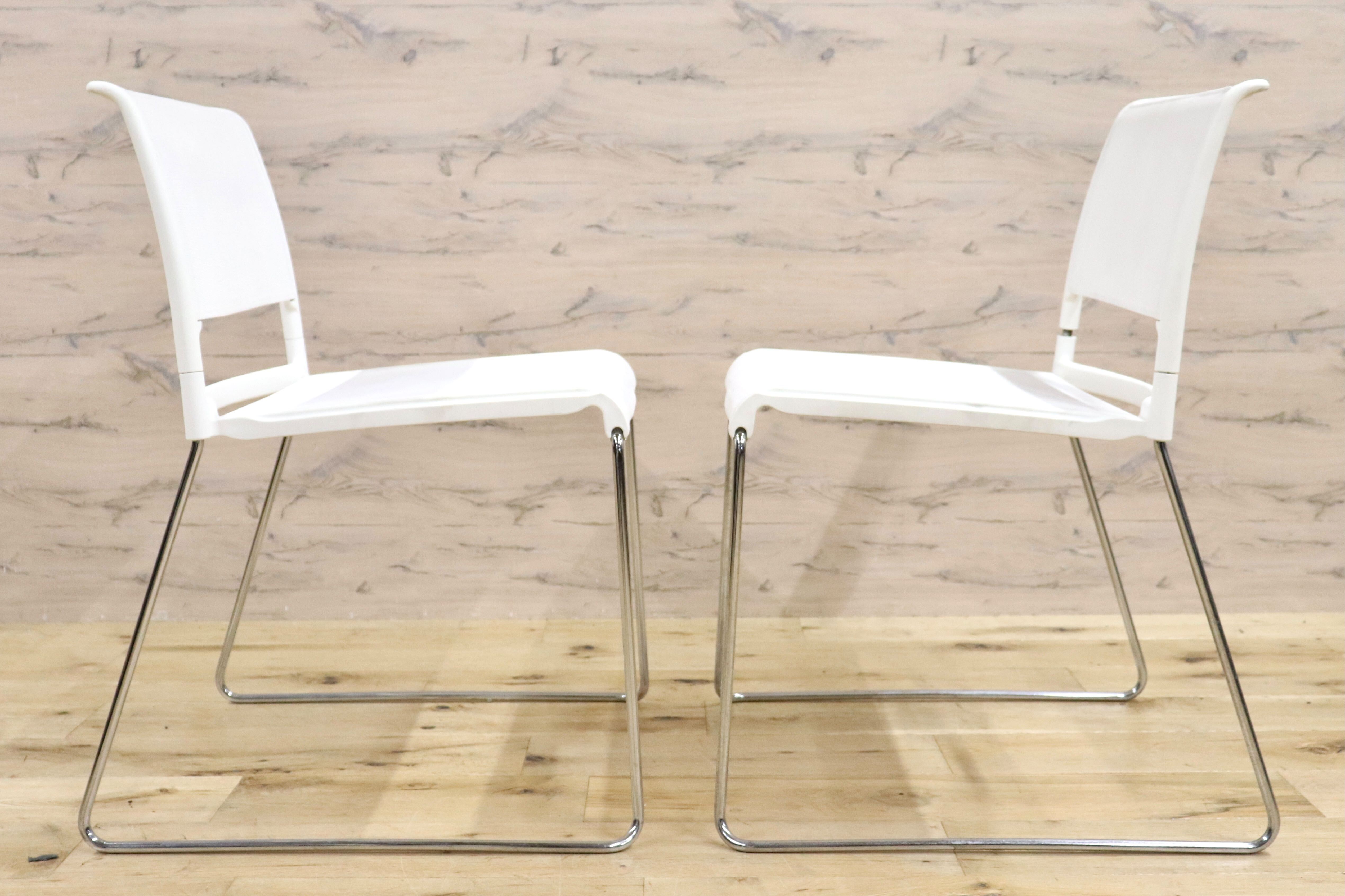 GMHF41A○wilkhahn / ウィルクハーン 230 range alineダイニングチェア 椅子 2脚セット スタッキング ホワイト メッシュ 16.4万