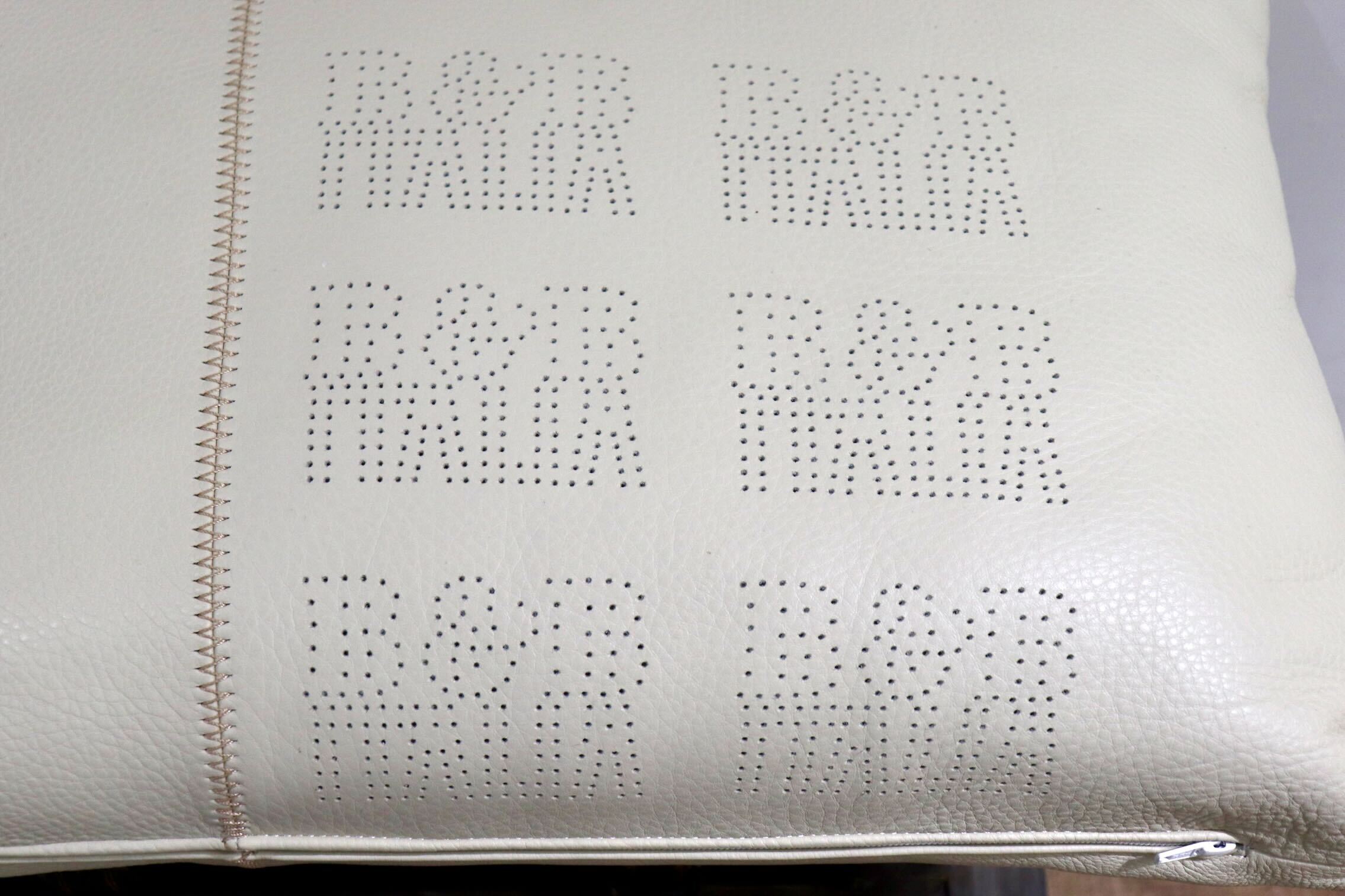 GMHO128○B&B ITALIA クッション 本革 レザー アイボリー イタリアモダン ヴィンテージ イタリア製 最高級