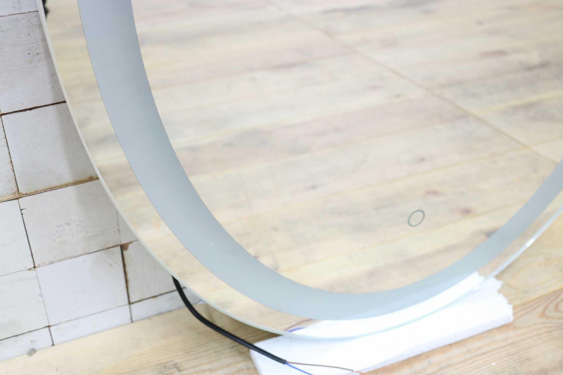 GMIK747J◯ウォールミラー 壁掛け鏡 壁掛けミラー 立て掛けミラー オーバルミラー 楕円形 フレームレス 店舗什器 モダン 未使用