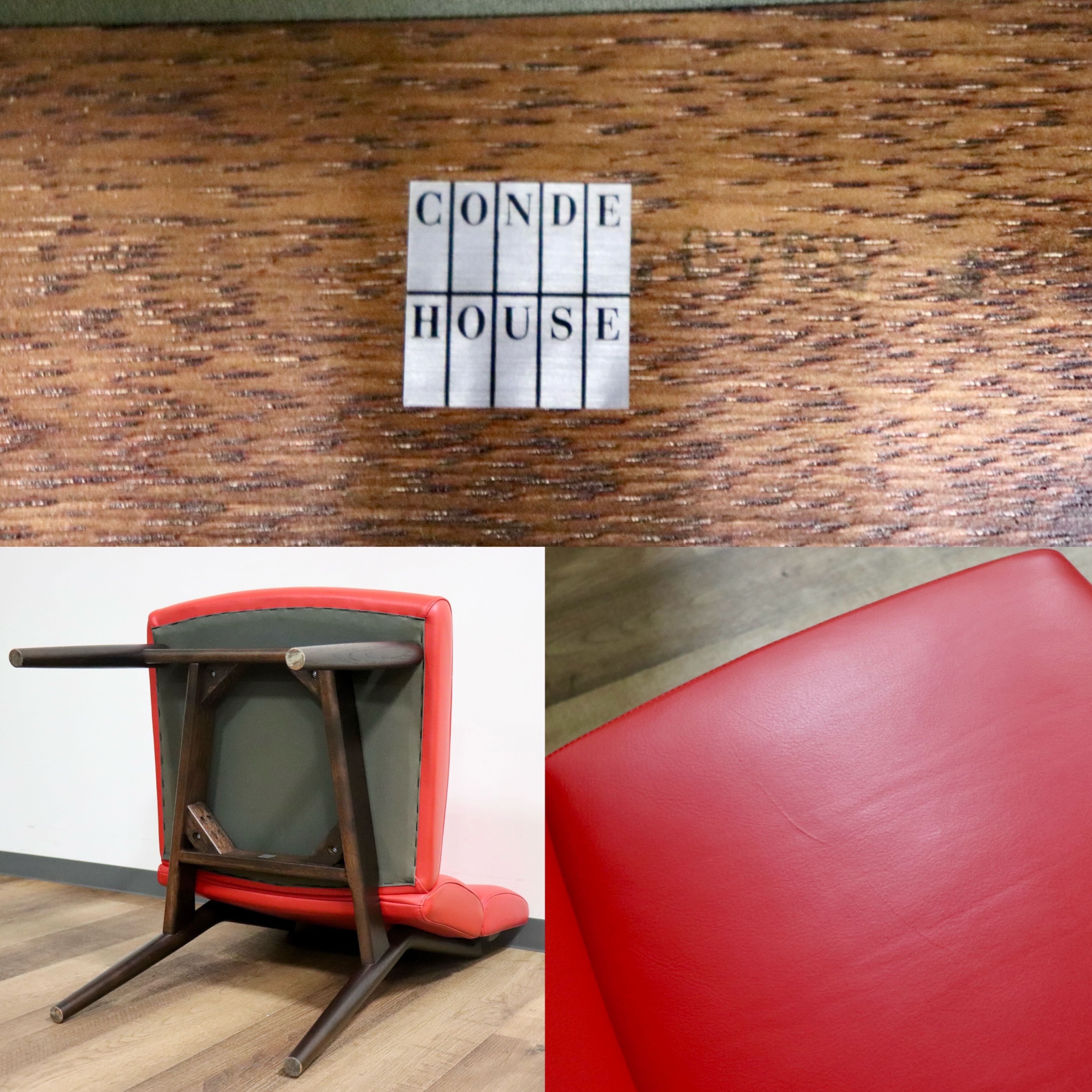 GMHN233A○CONDE HOUSE / カンディハウス エクリプス ダイニングチェア 椅子 LDチェア オーク材 本革 レッド 旭川家具 展示品 希少 廃番