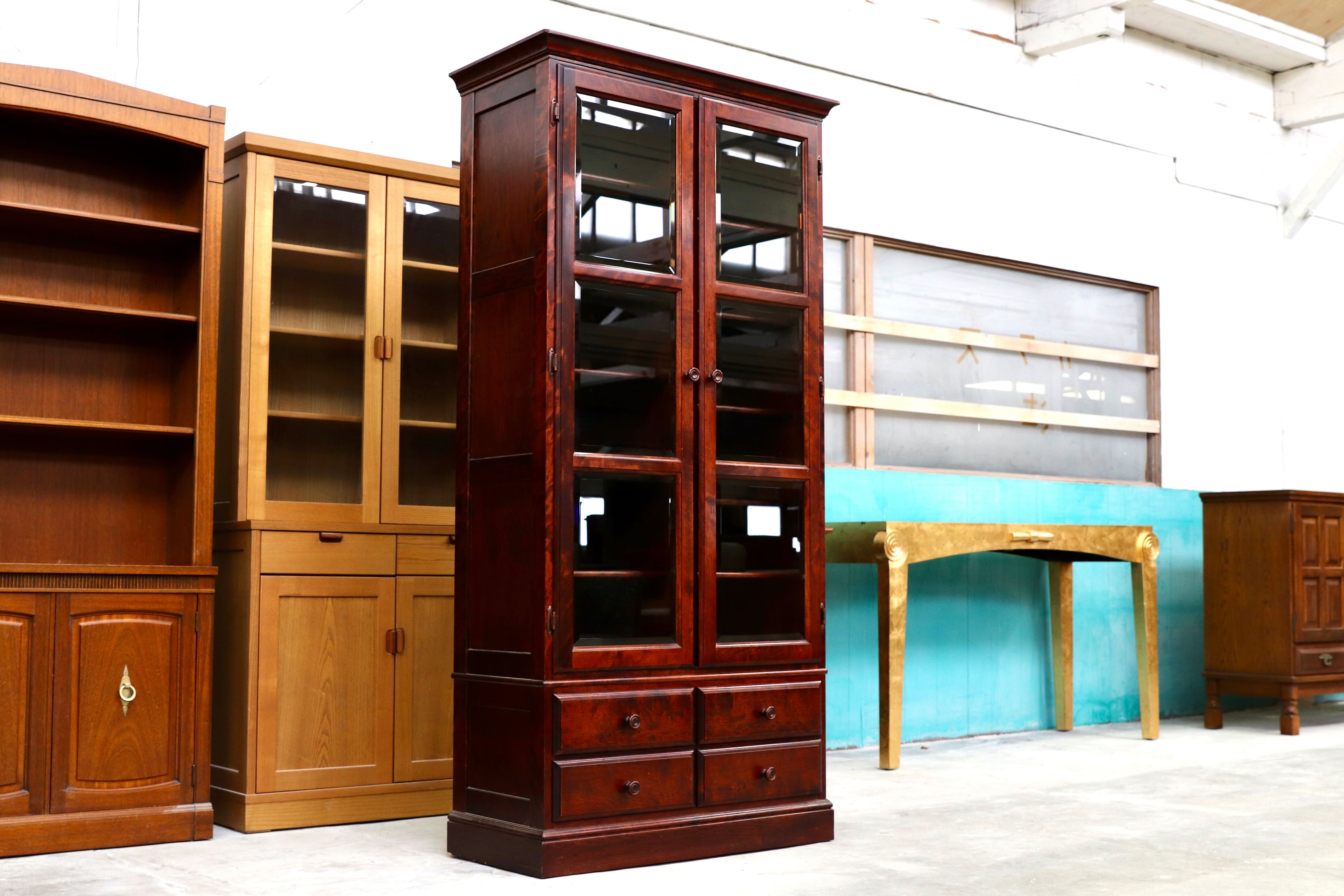 GMHS537○民芸家具 本棚 書棚 本箱 ブックケース キャビネット 飾り棚 和家具 和モダン アンティーク レトロ