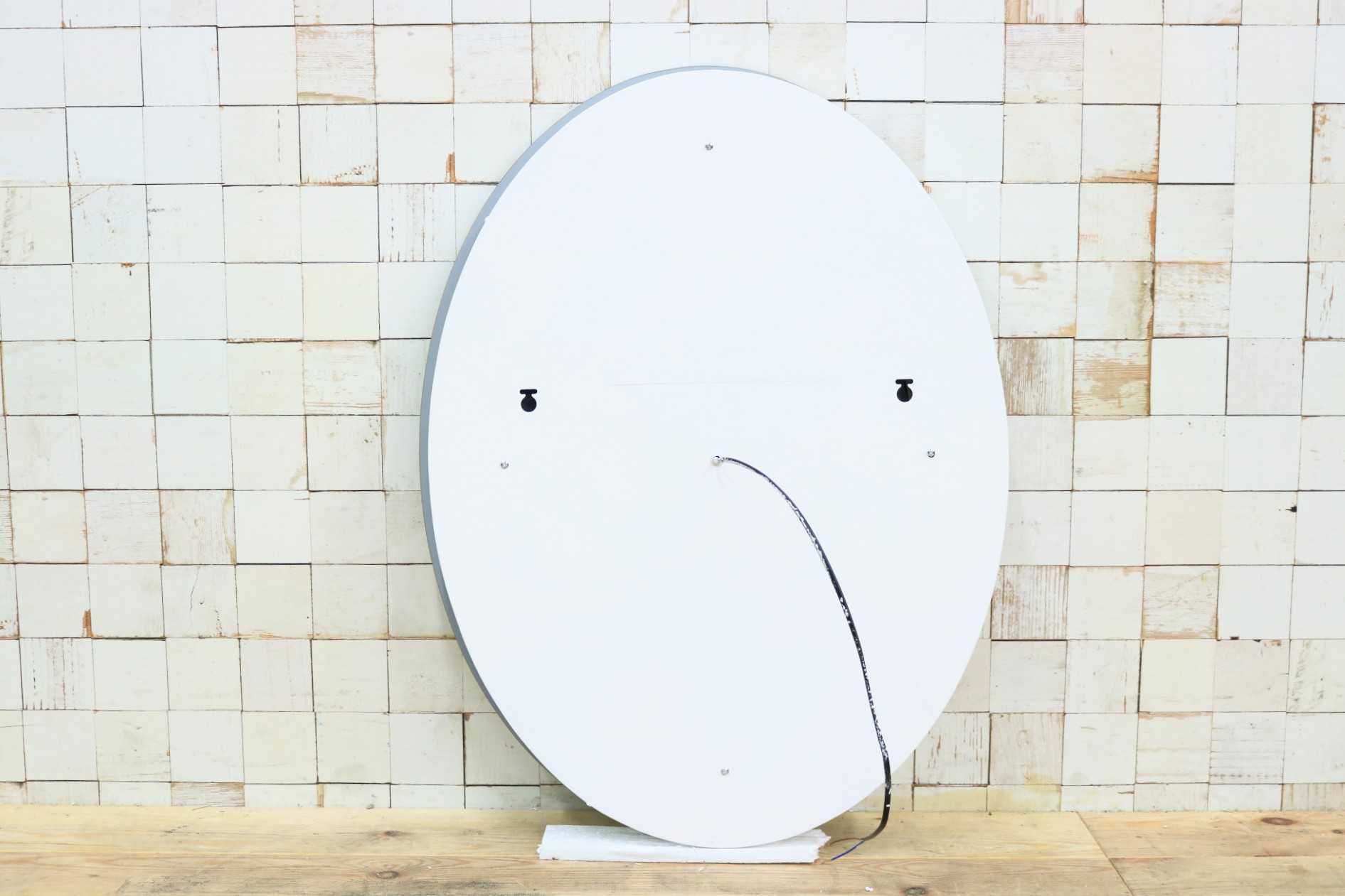 GMIK747J◯ウォールミラー 壁掛け鏡 壁掛けミラー 立て掛けミラー オーバルミラー 楕円形 フレームレス 店舗什器 モダン 未使用