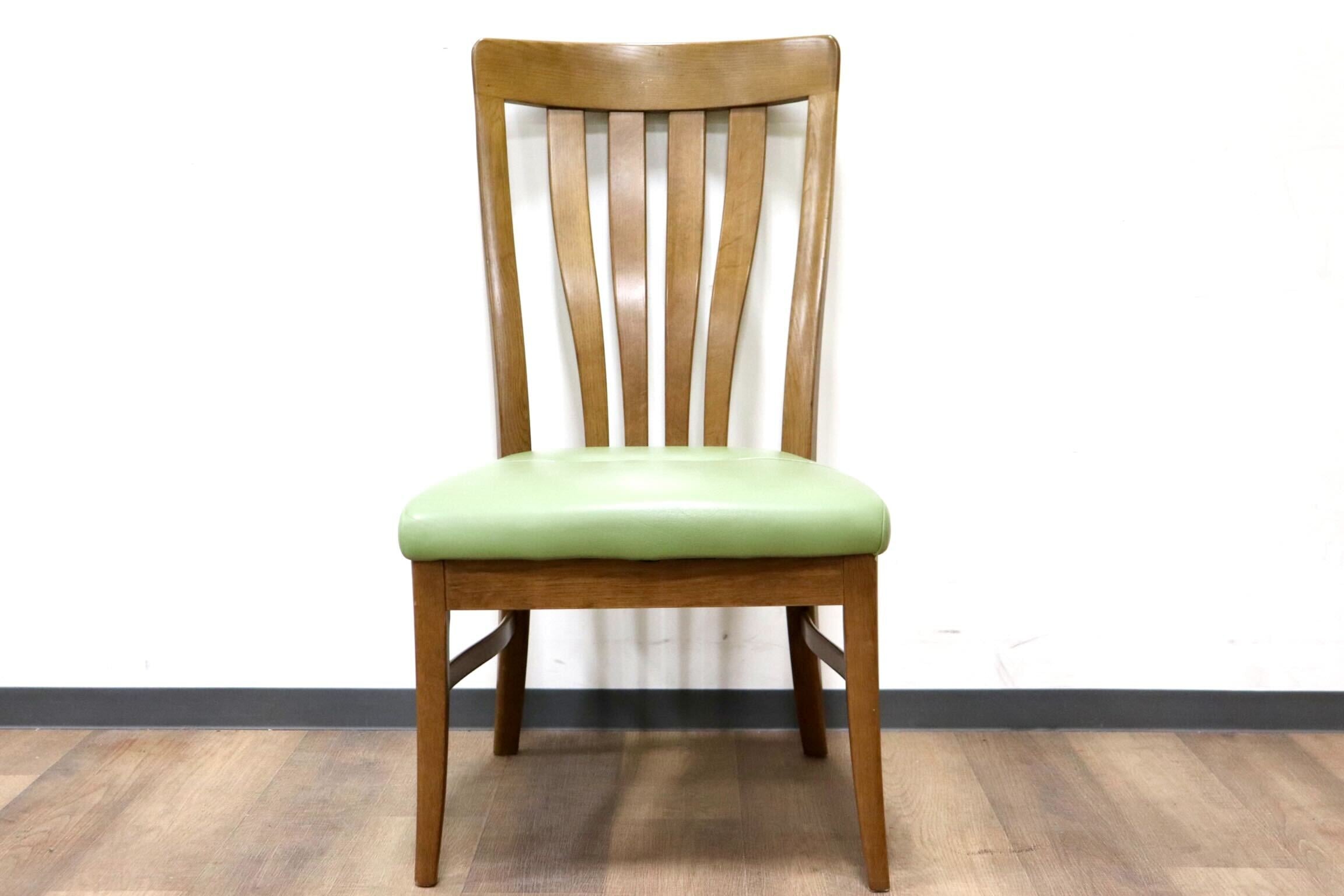 GMGS200A○karimoku / カリモク ダイニングチェア 食卓椅子 ハイバック オーク材 レザー グリーン 和モダン カントリー 国産家具 廃番