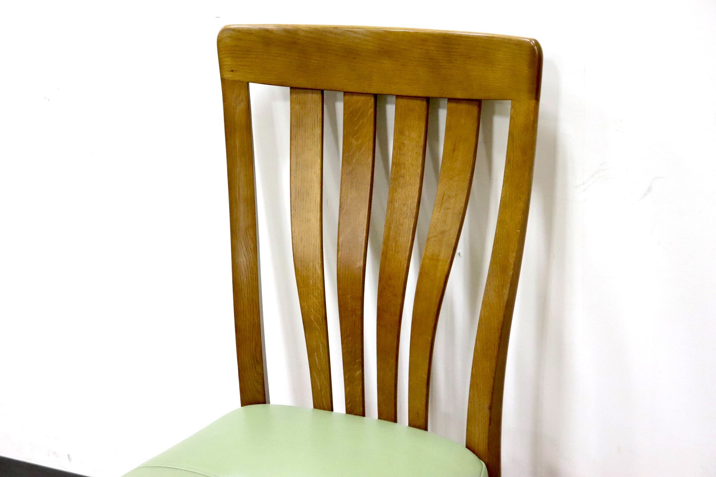 GMGS200A○karimoku / カリモク ダイニングチェア 食卓椅子 ハイバック オーク材 レザー グリーン 和モダン カントリー 国産家具 廃番