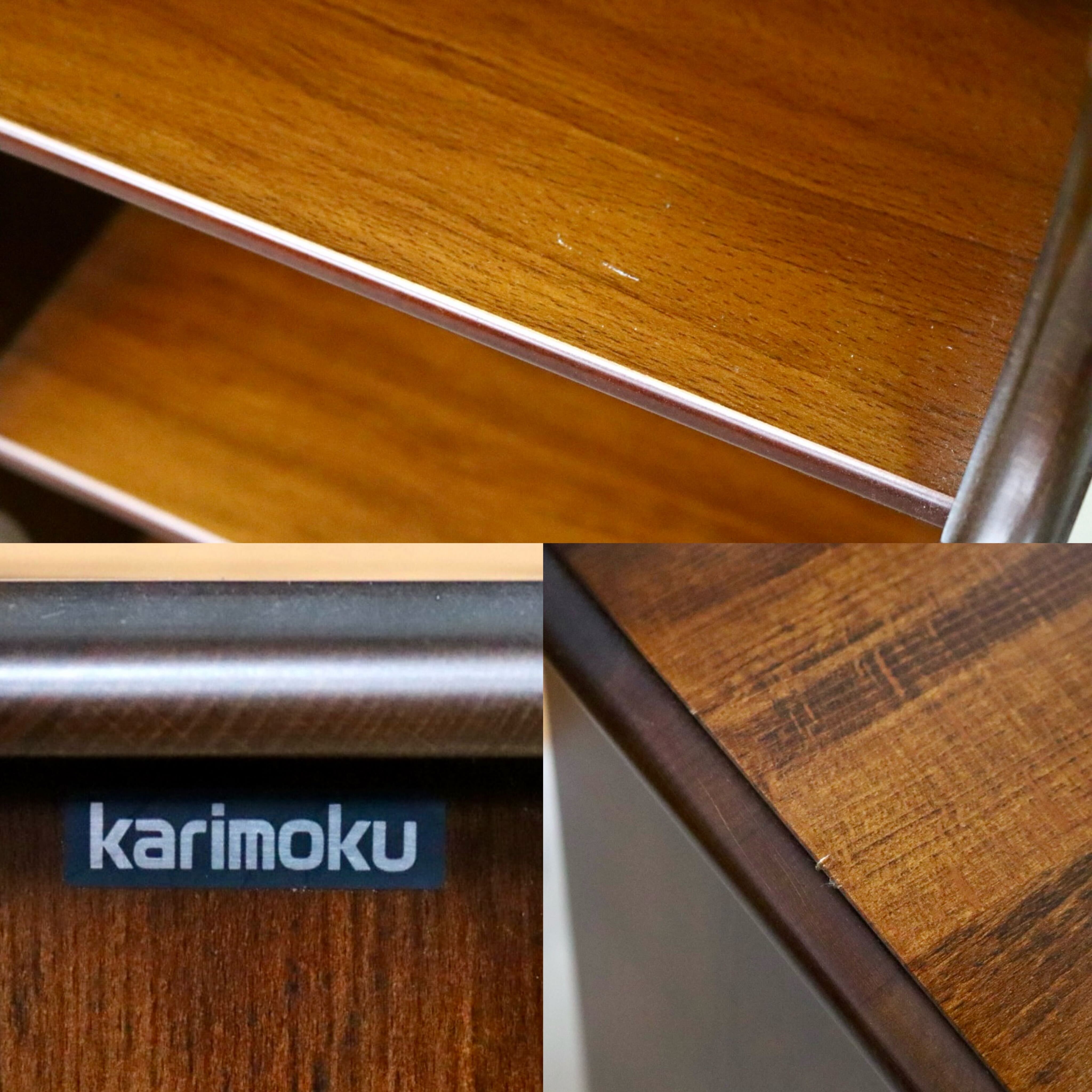 GMIK937○karimoku / カリモク スリッパラック シューズラック 収納ラック 玄関収納 5段 スリッパ立て 収納棚 飾り棚 レトロ 国産家具