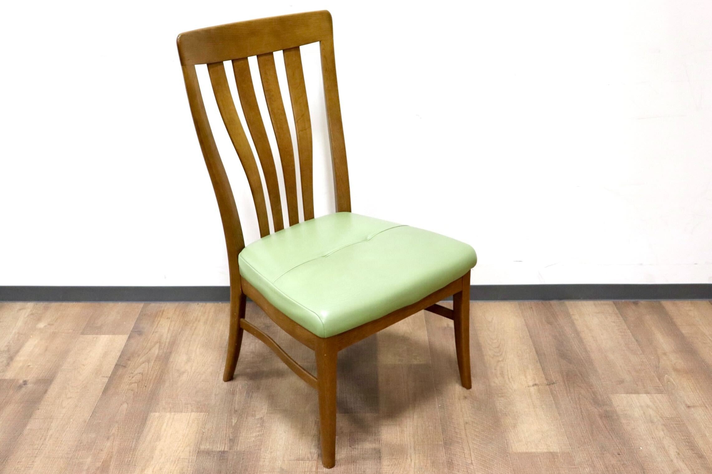 GMGS200A○karimoku / カリモク ダイニングチェア 食卓椅子 ハイバック オーク材 レザー グリーン 和モダン カントリー 国産家具 廃番