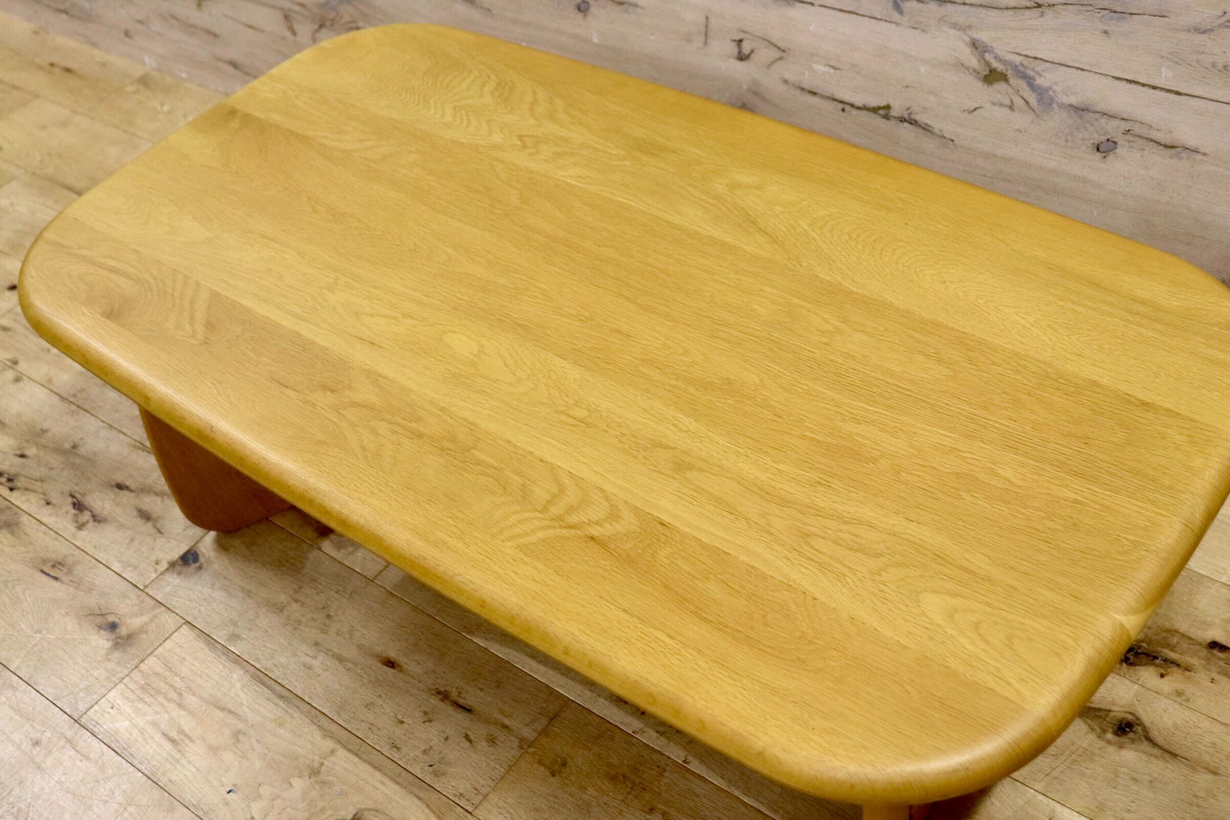 GMIS428○浜本工芸 / HAMAMOTO センターテーブル リビングテーブル ローテーブル 楢材 無垢材 和モダン 国産 定価約9.6万 展示品