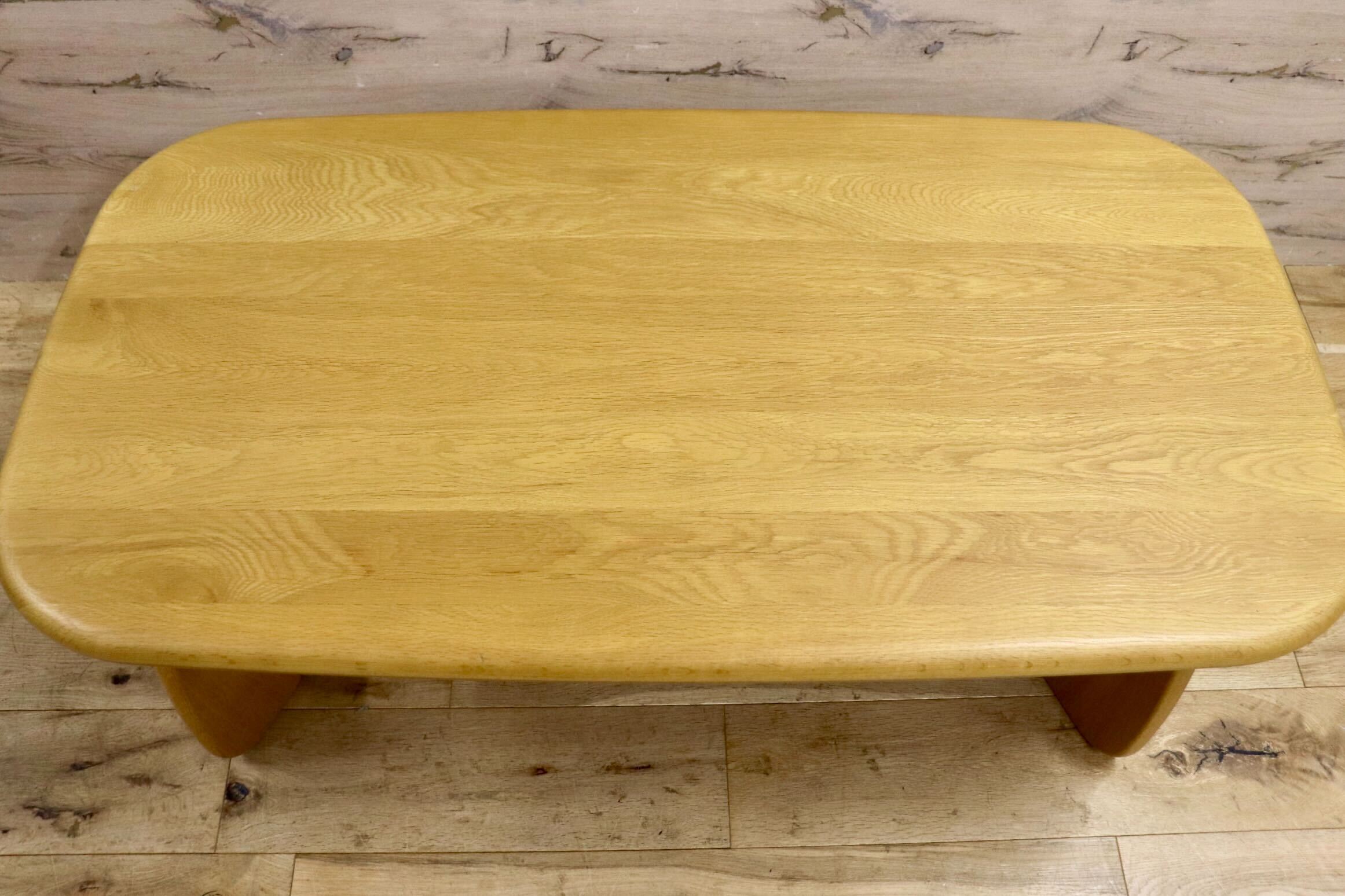 GMIS428○浜本工芸 / HAMAMOTO センターテーブル リビングテーブル ローテーブル 楢材 無垢材 和モダン 国産 定価約9.6万 展示品