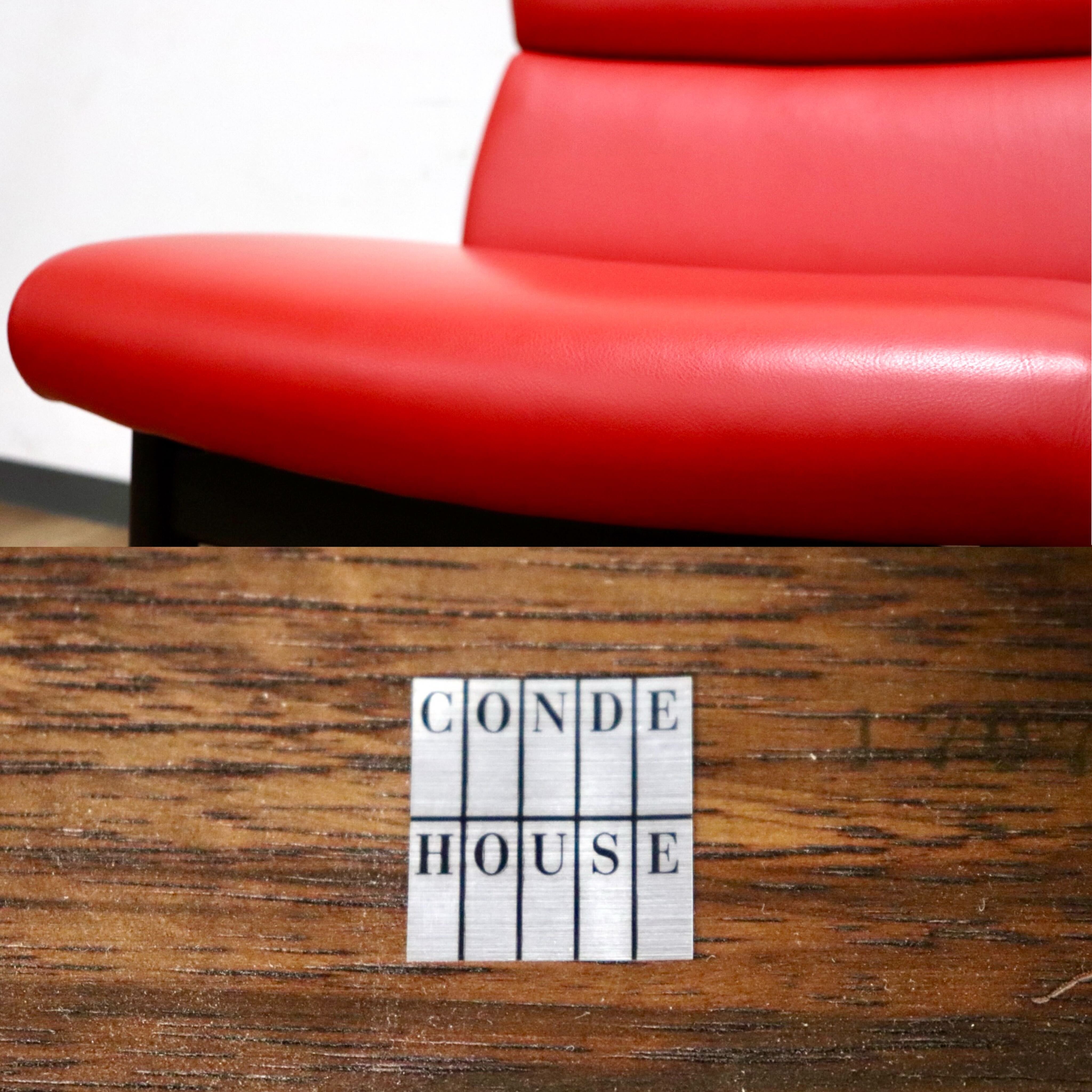GMHN233D○CONDE HOUSE / カンディハウス エクリプス ダイニングチェア 椅子 LDチェア オーク材 本革 レッド 旭川家具 展示品 希少 廃番