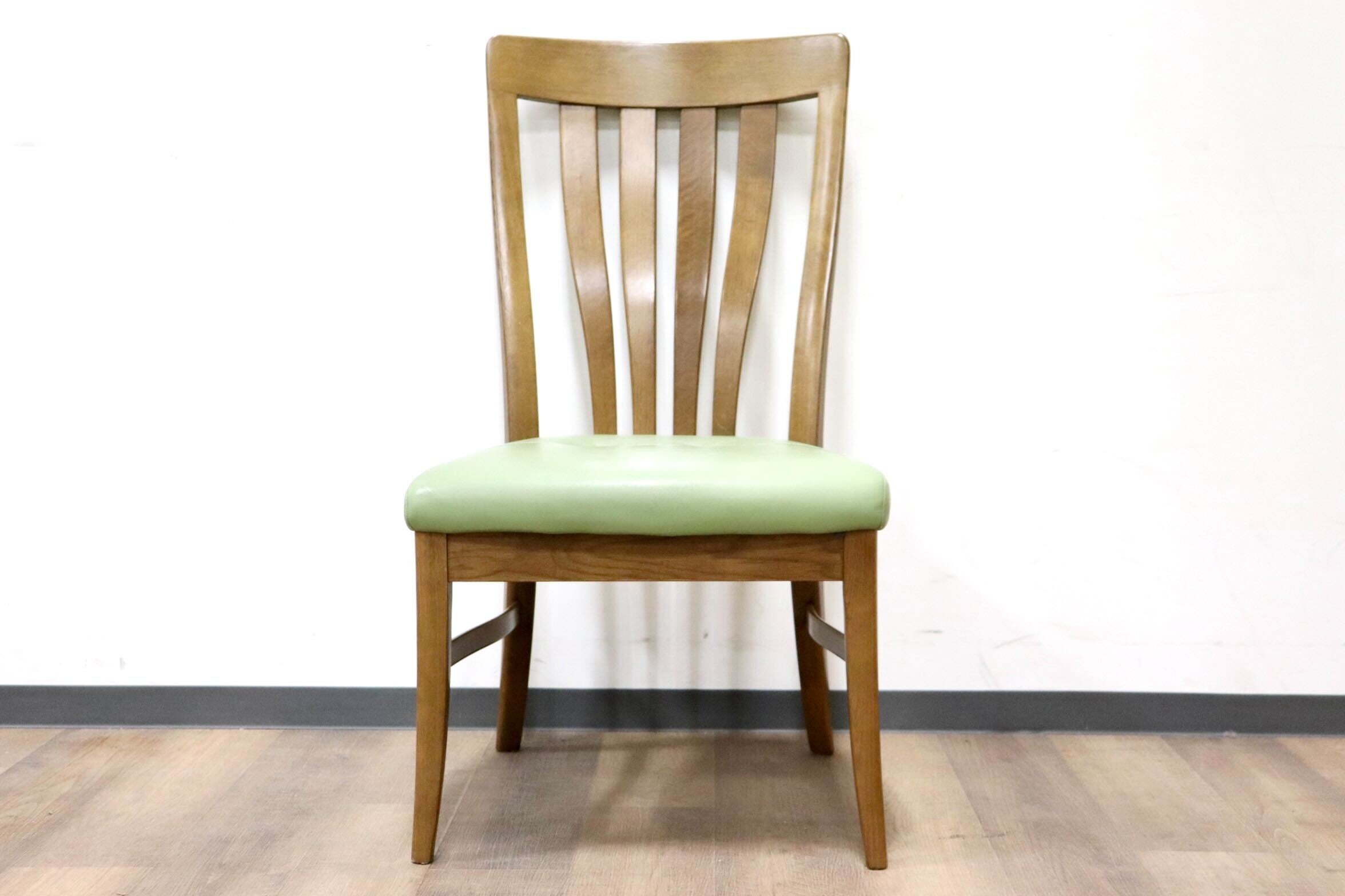 GMGS200B○karimoku / カリモク ダイニングチェア 食卓椅子 ハイバック オーク材 レザー グリーン 和モダン カントリー 国産家具 廃番