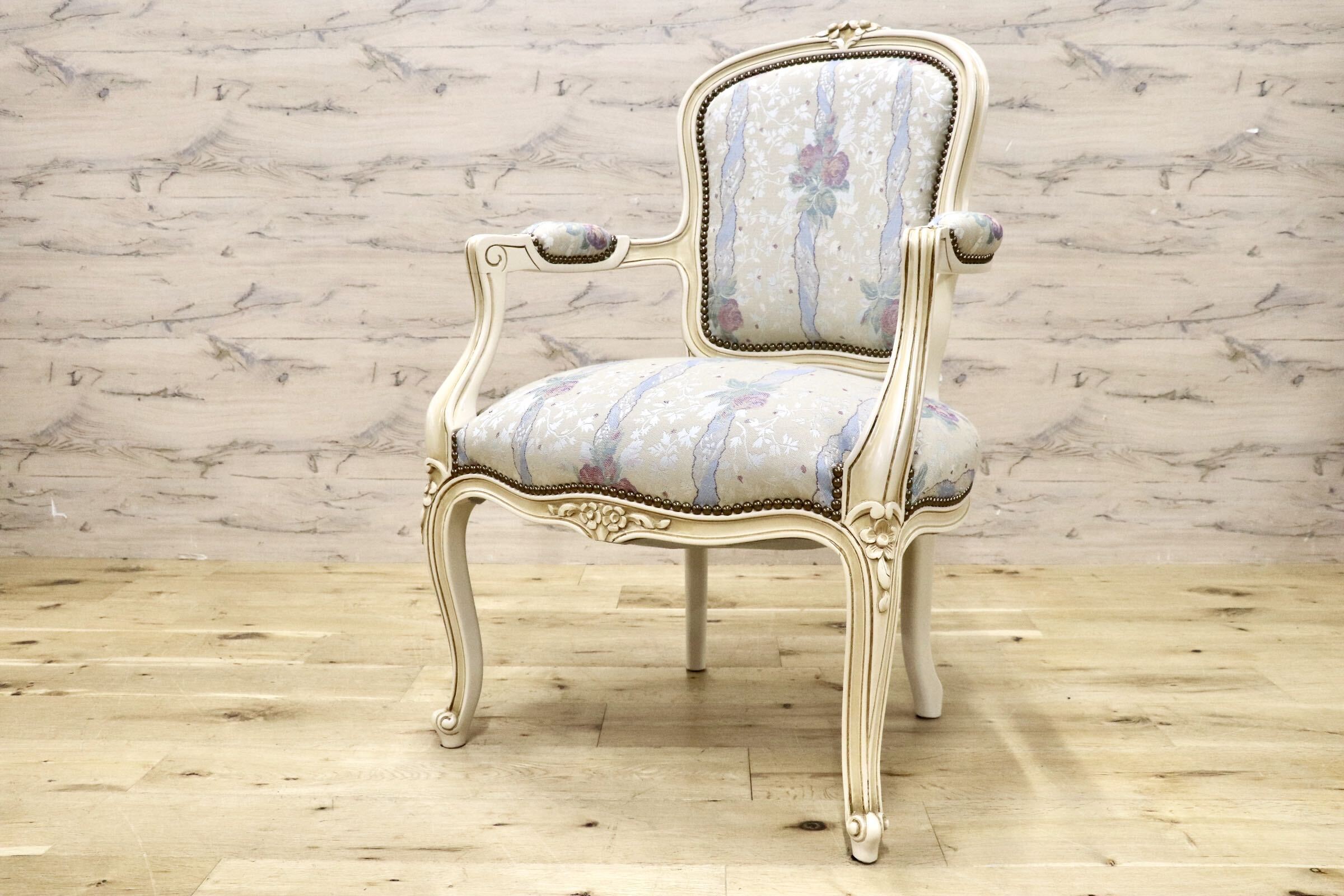 GMJS259B○domani / ドマーニ Louis XV ルイ15世 アームチェア ダイニングチェア 西洋 アンティーク カリモク最高峰 定価約25万円