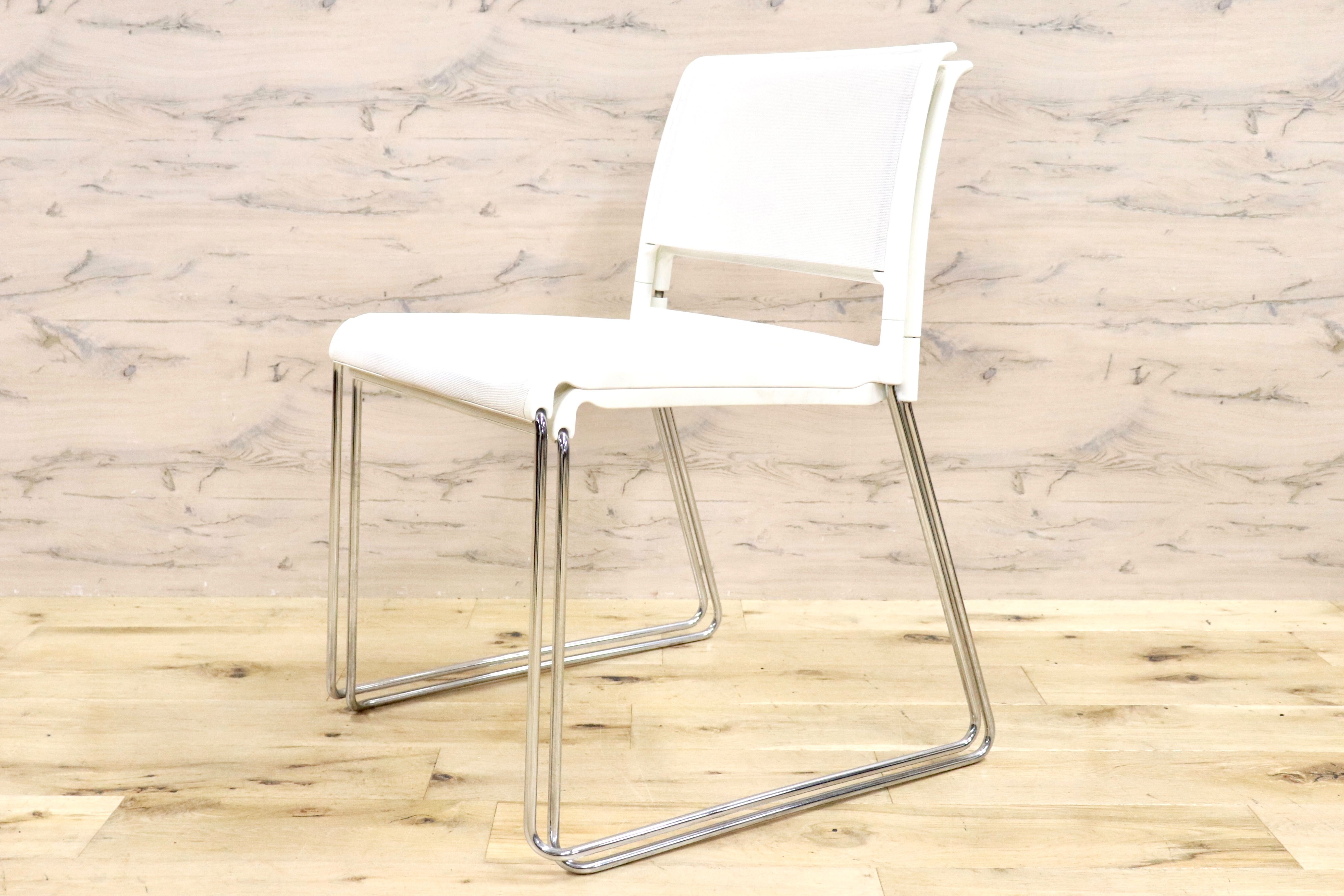 GMHF41A○wilkhahn / ウィルクハーン 230 range alineダイニングチェア 椅子 2脚セット スタッキング ホワイト メッシュ 16.4万