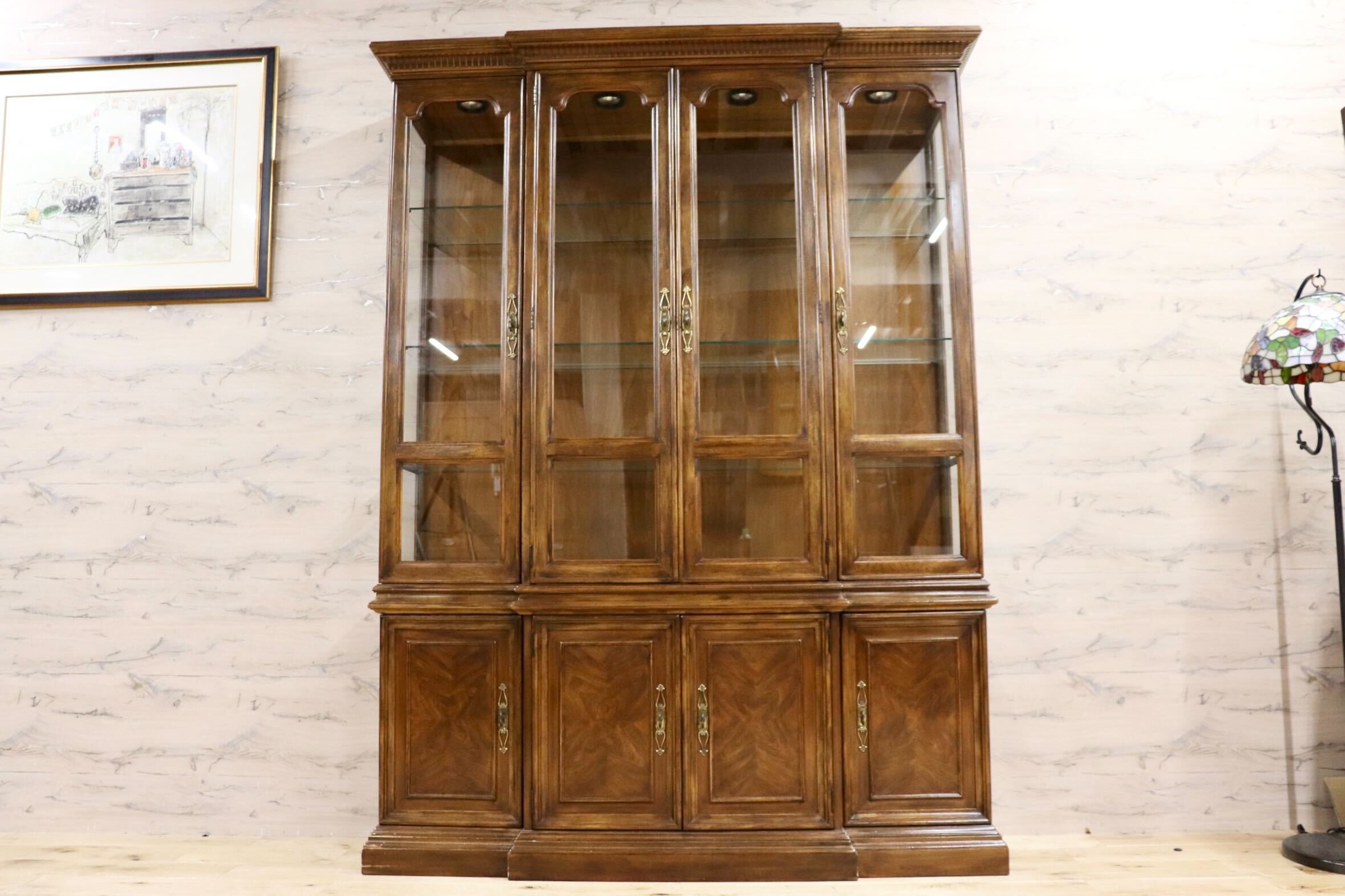 GMHK154○DREXEL HERITAGE / ドレクセルヘリテイジ TRYON MANOR トライオンメナー キャビネット キュリオケース 定価約140万