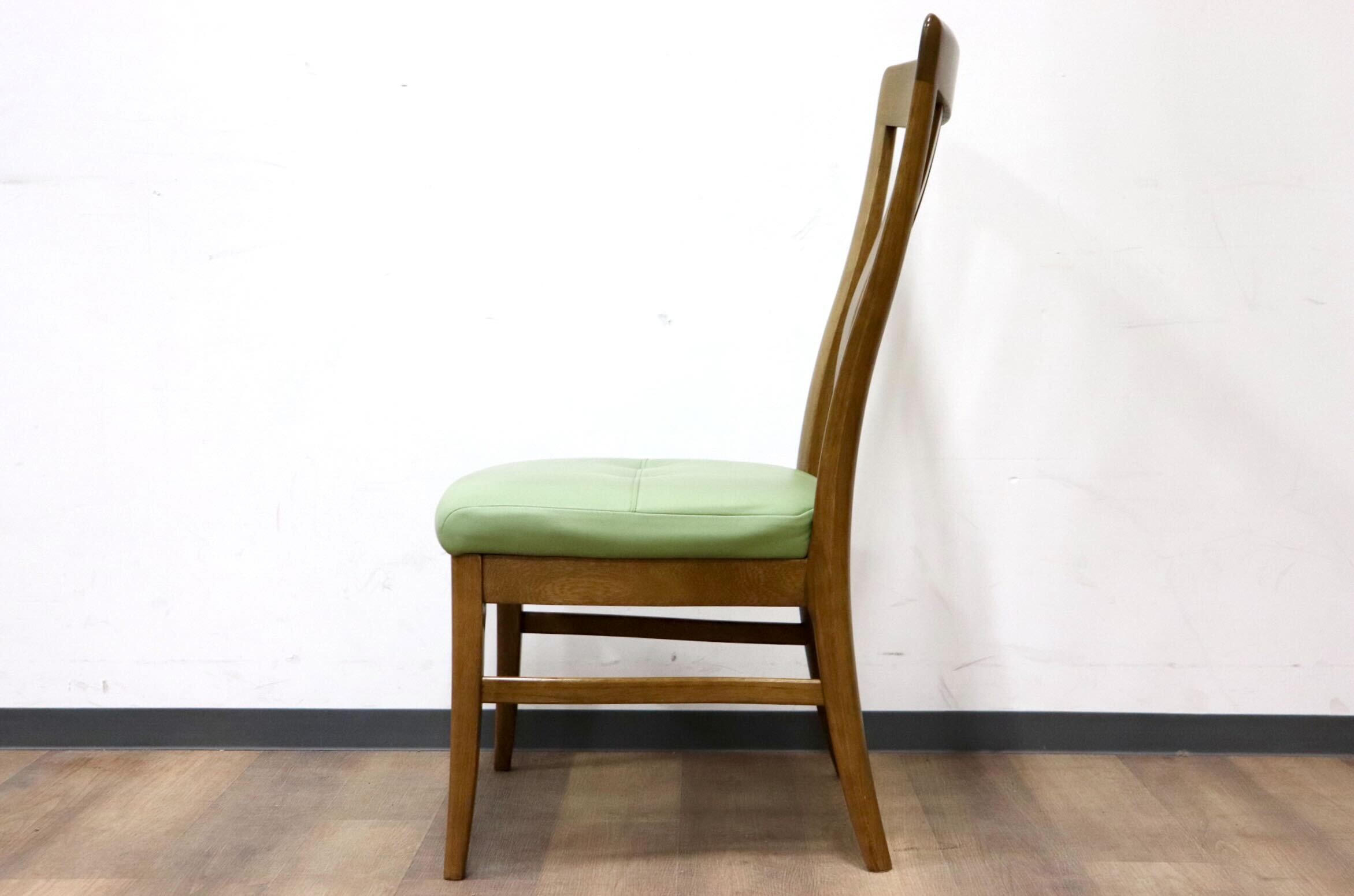 GMGS200B○karimoku / カリモク ダイニングチェア 食卓椅子 ハイバック オーク材 レザー グリーン 和モダン カントリー 国産家具 廃番