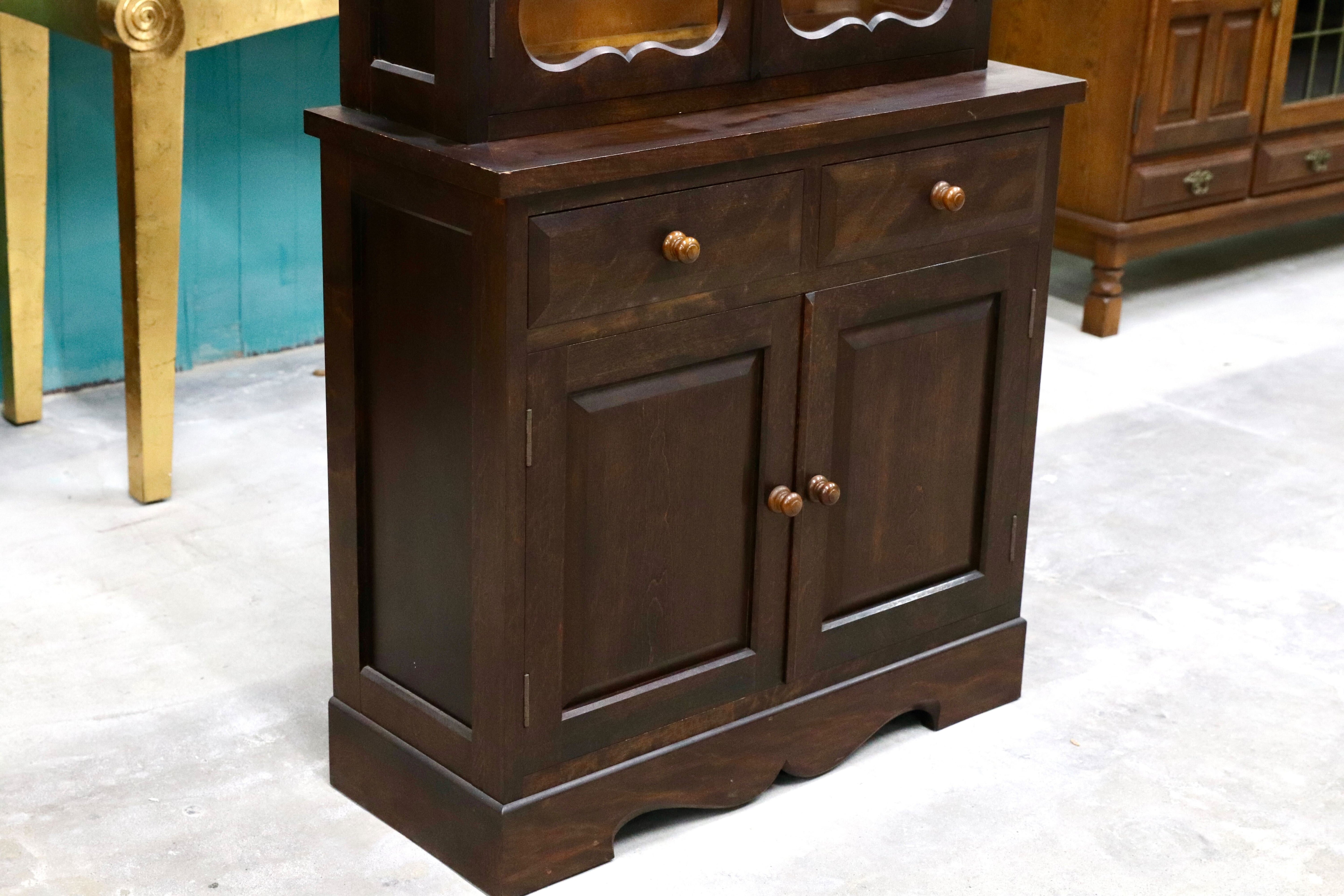 GMHK678○松本民芸家具 #58型 ヴィンテージ キャビネット 飾り棚 カップボード ブックケース 水屋棚 民藝 アンティーク ミズメザクラ 稀少