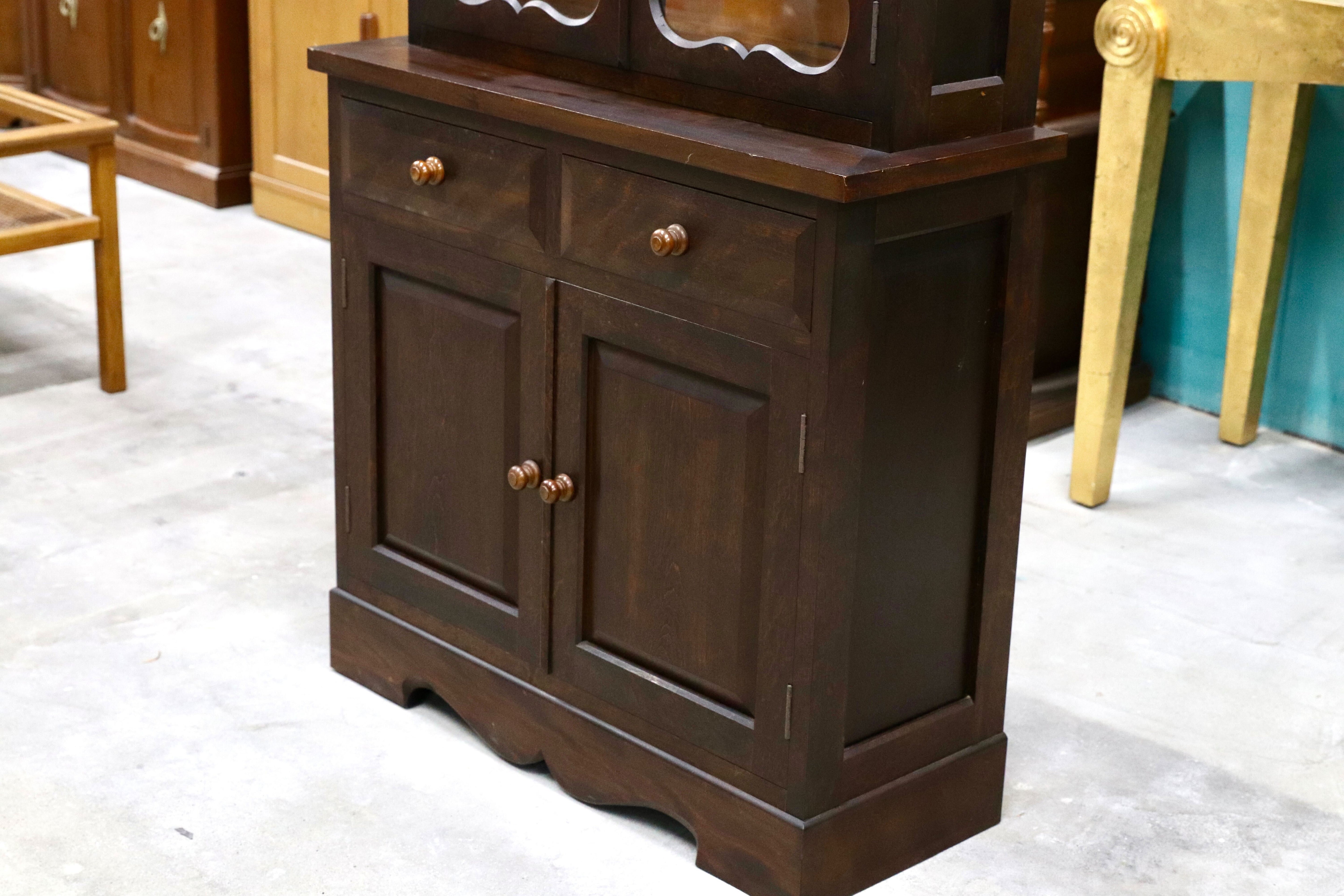 GMHK678○松本民芸家具 #58型 ヴィンテージ キャビネット 飾り棚 カップボード ブックケース 水屋棚 民藝 アンティーク ミズメザクラ 稀少