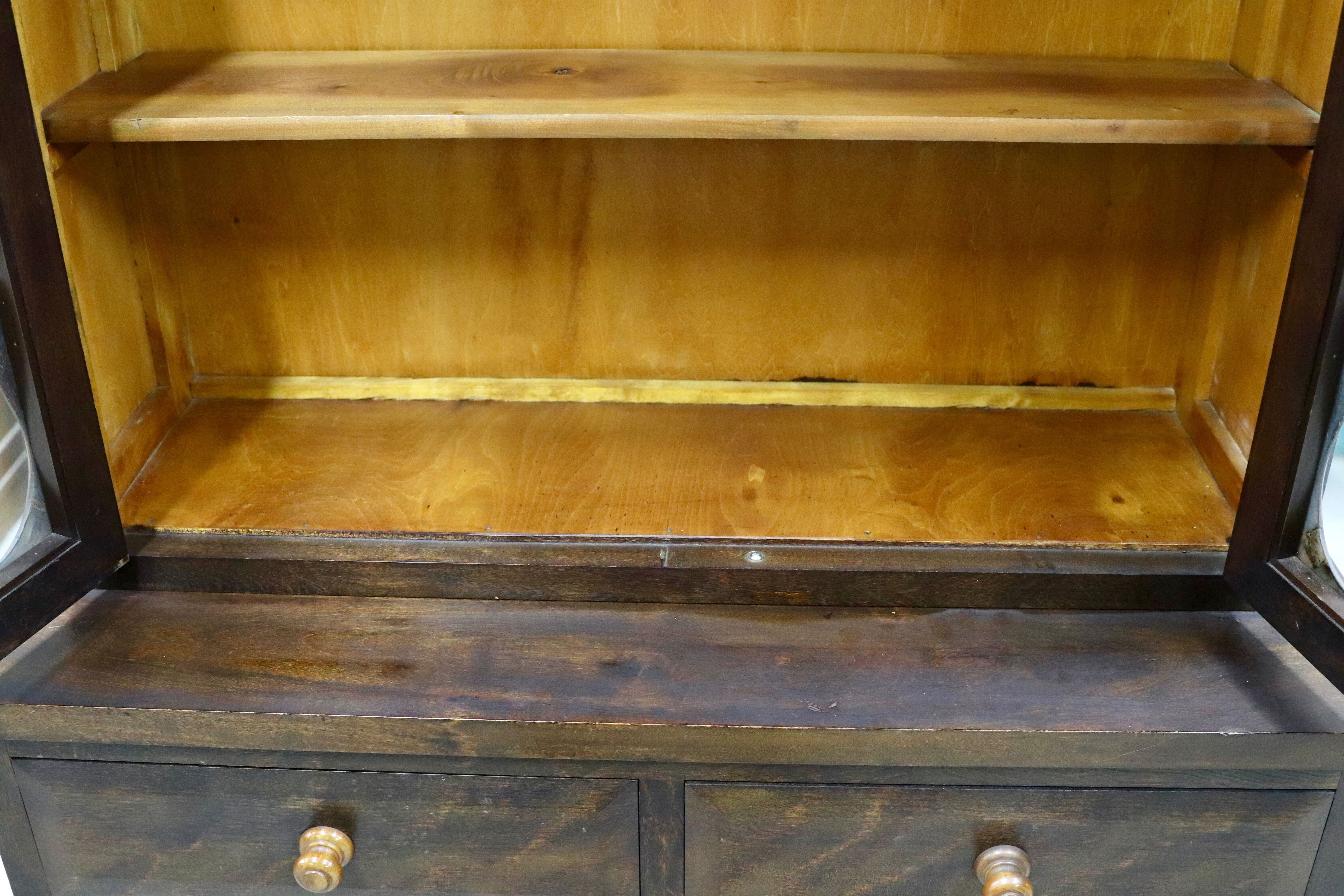 GMHK678○松本民芸家具 #58型 ヴィンテージ キャビネット 飾り棚 カップボード ブックケース 水屋棚 民藝 アンティーク ミズメザクラ 稀少