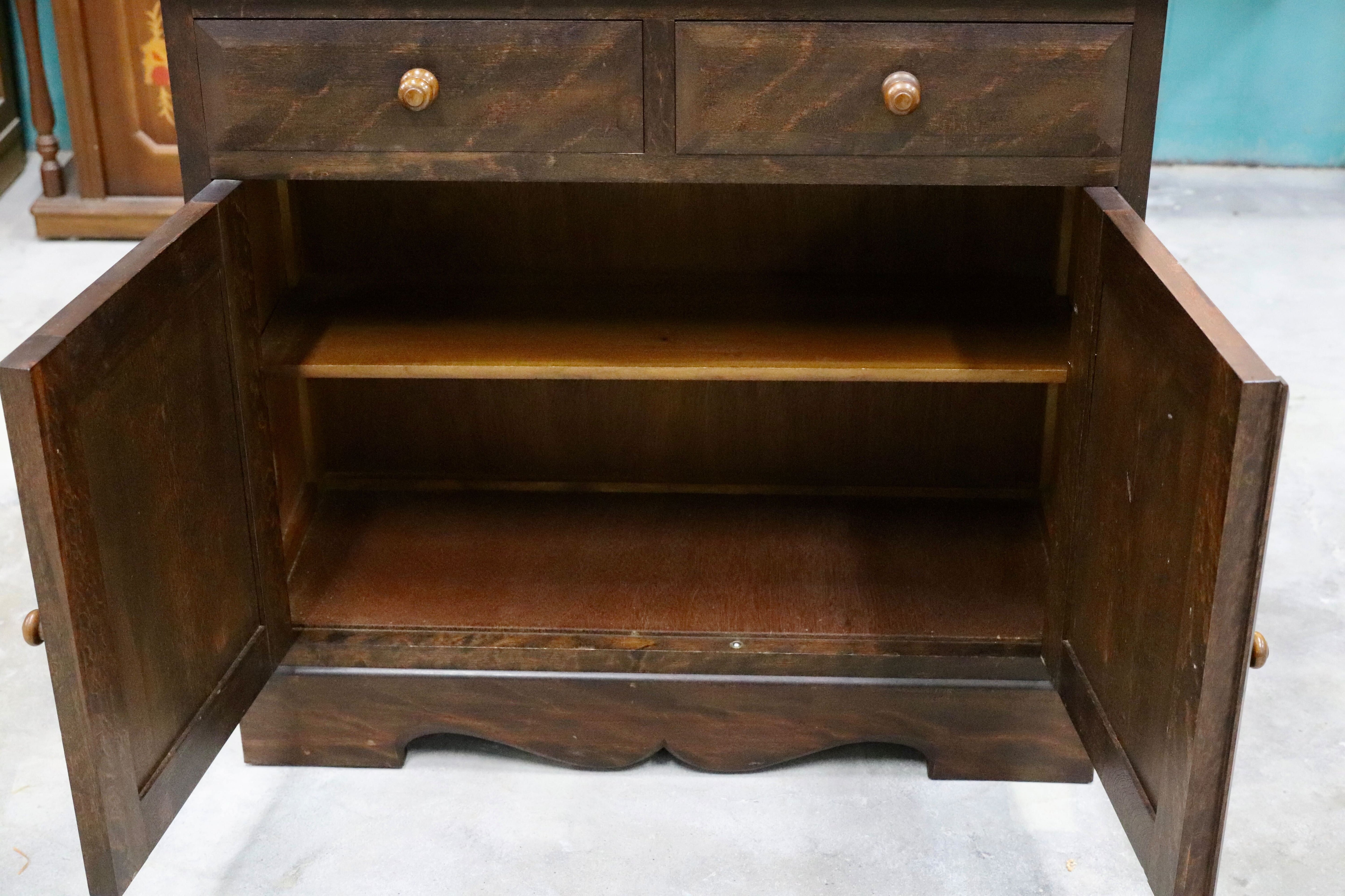 GMHK678○松本民芸家具 #58型 ヴィンテージ キャビネット 飾り棚 カップボード ブックケース 水屋棚 民藝 アンティーク ミズメザクラ 稀少