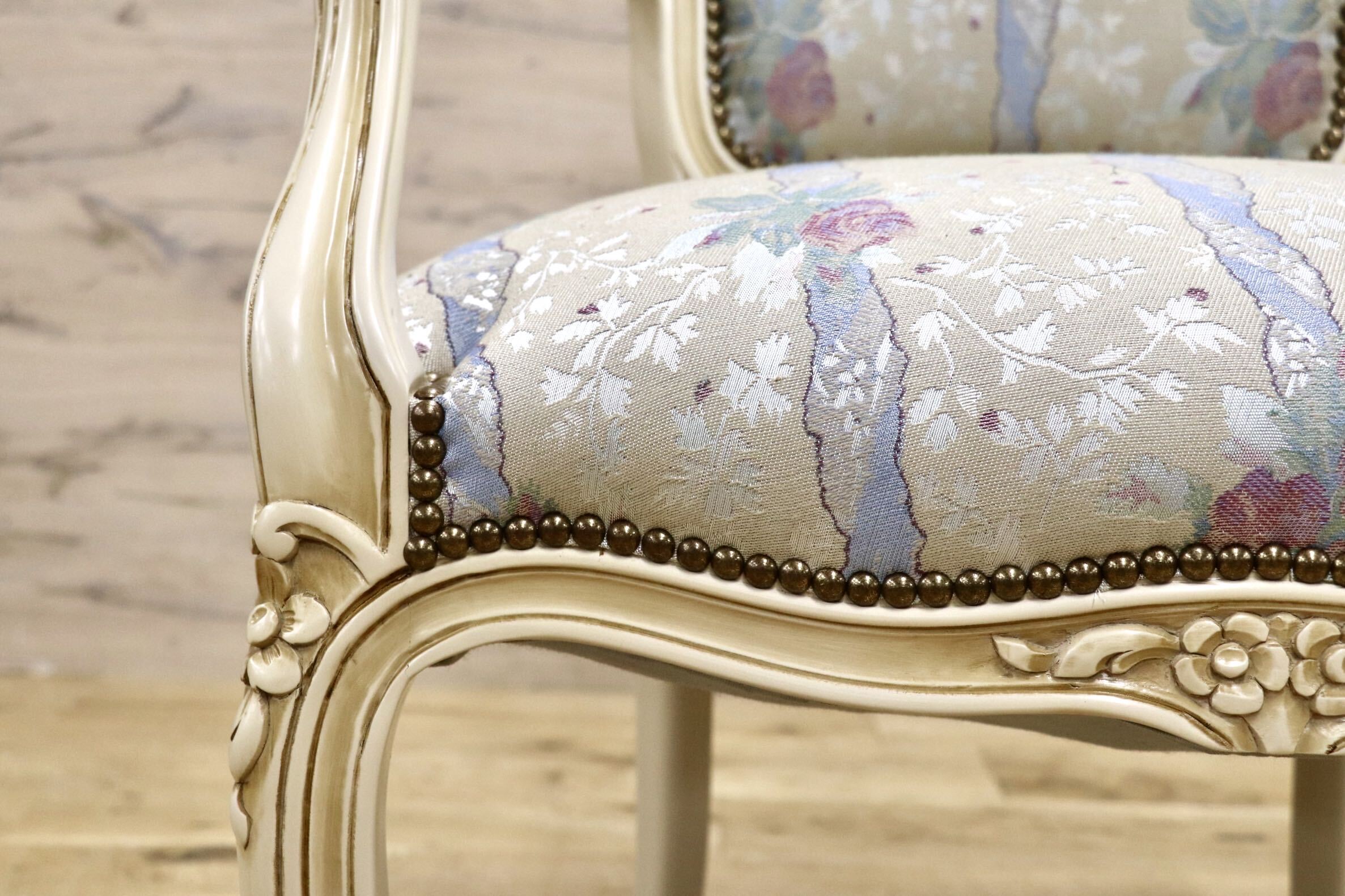 GMJS259B○domani / ドマーニ Louis XV ルイ15世 アームチェア ダイニングチェア 西洋 アンティーク カリモク最高峰 定価約25万円
