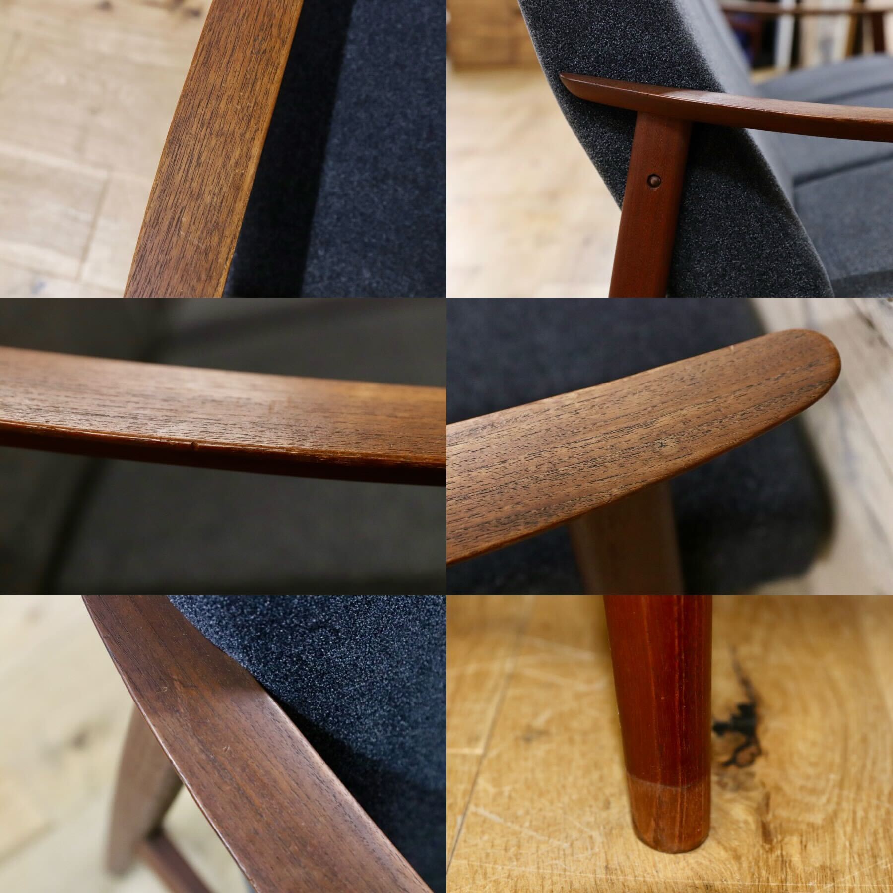 GMFK822C○北欧スタイル ヴィンテージ 3人掛けソファ イージーチェア チーク材 60年代 検)天童木工 デンマーク ゲタマ フィンユール