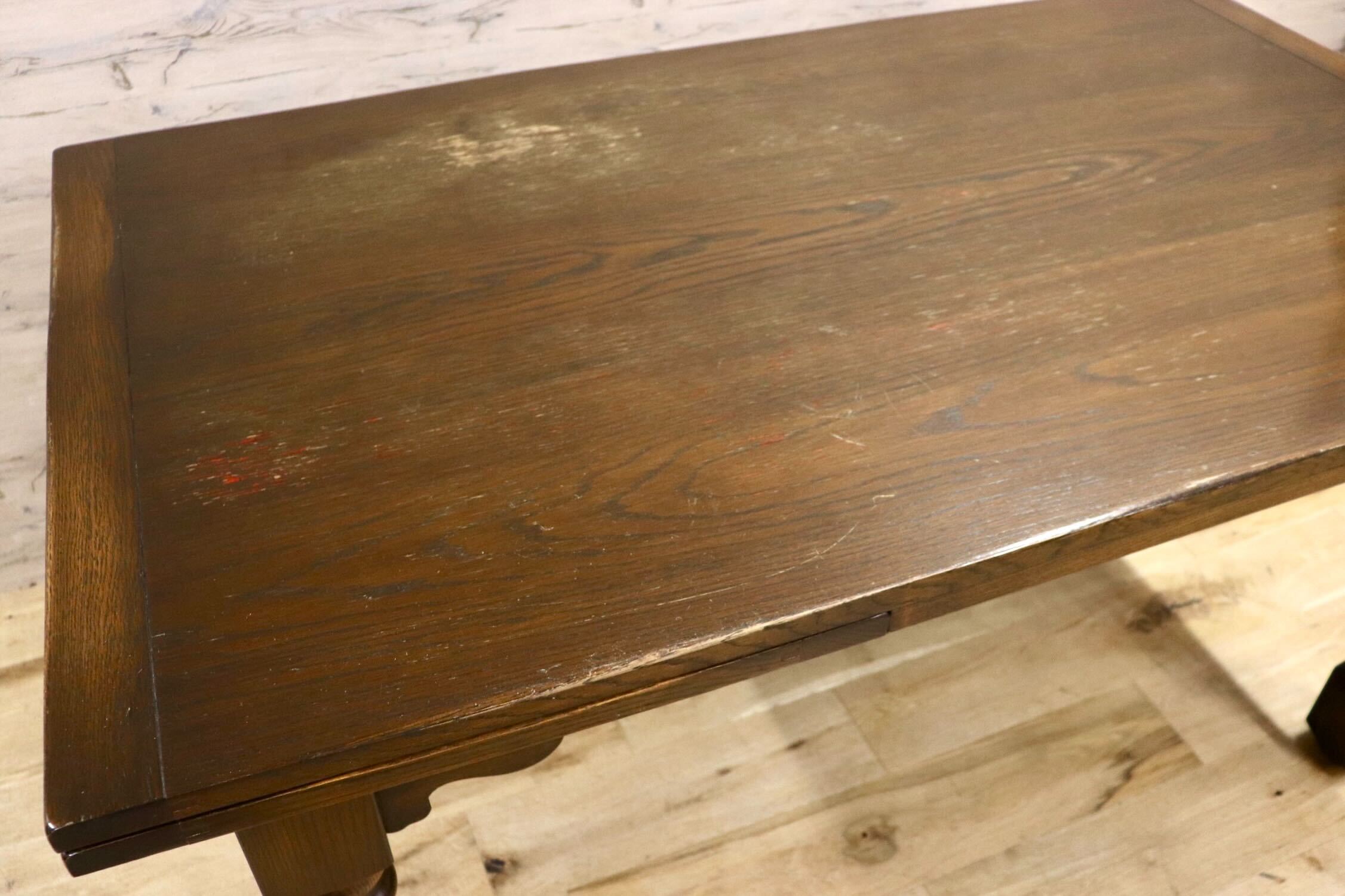 GMHK178○英国 アンティーク エクステンションテーブル ダイニングテーブル 食卓テーブル 伸長式 オーク材 クラシカル 輸入家具