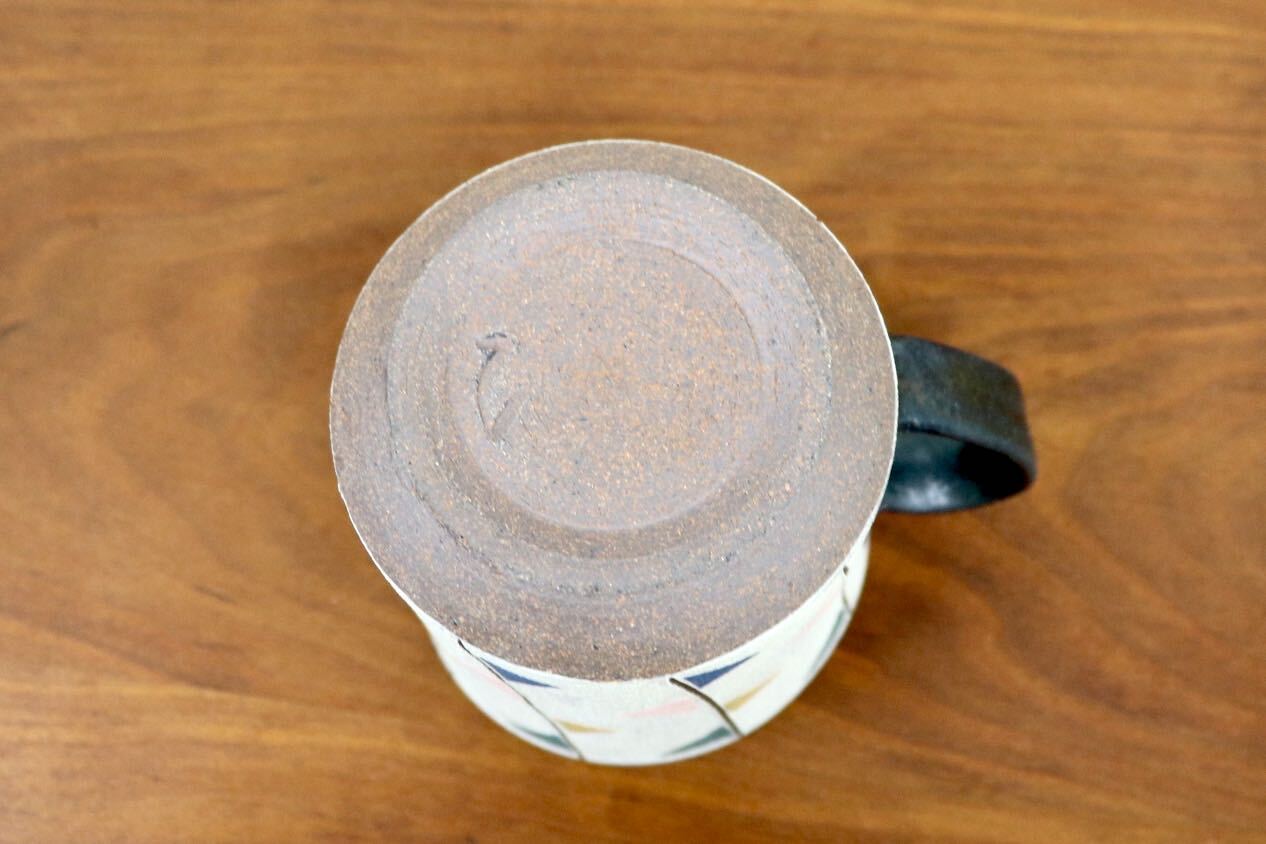GMJO95D〇市野悟窯 市野哲次 丹波焼 彩色線象嵌 マグカップ 陶器 現代陶芸 作家物