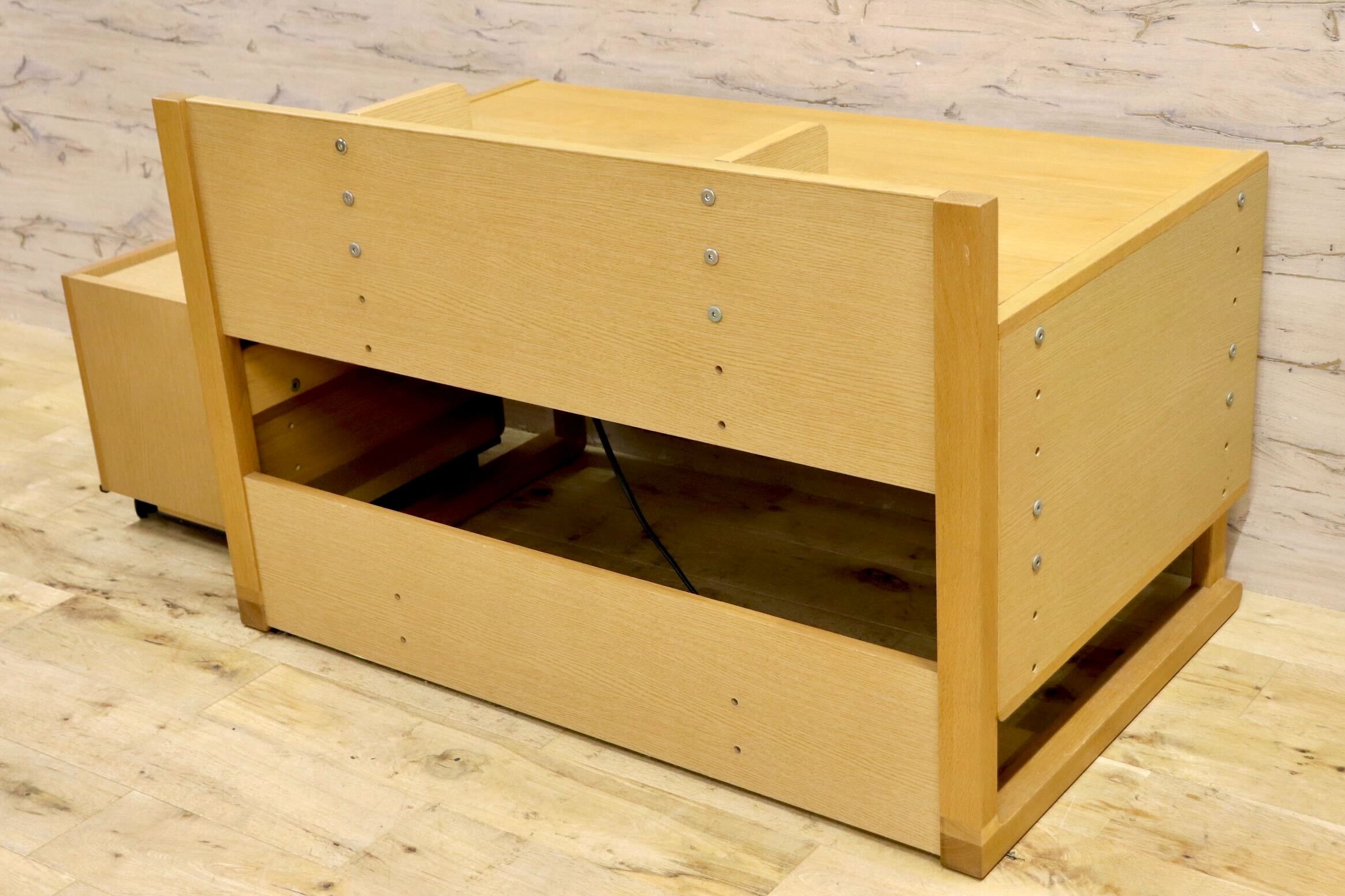 GMIS351○karimoku / カリモク ベネッセ 学び成長デスク 学習机 勉強机 高さ調整 デスク 袖机 ワゴン 国産家具 シンプル ナチュラル