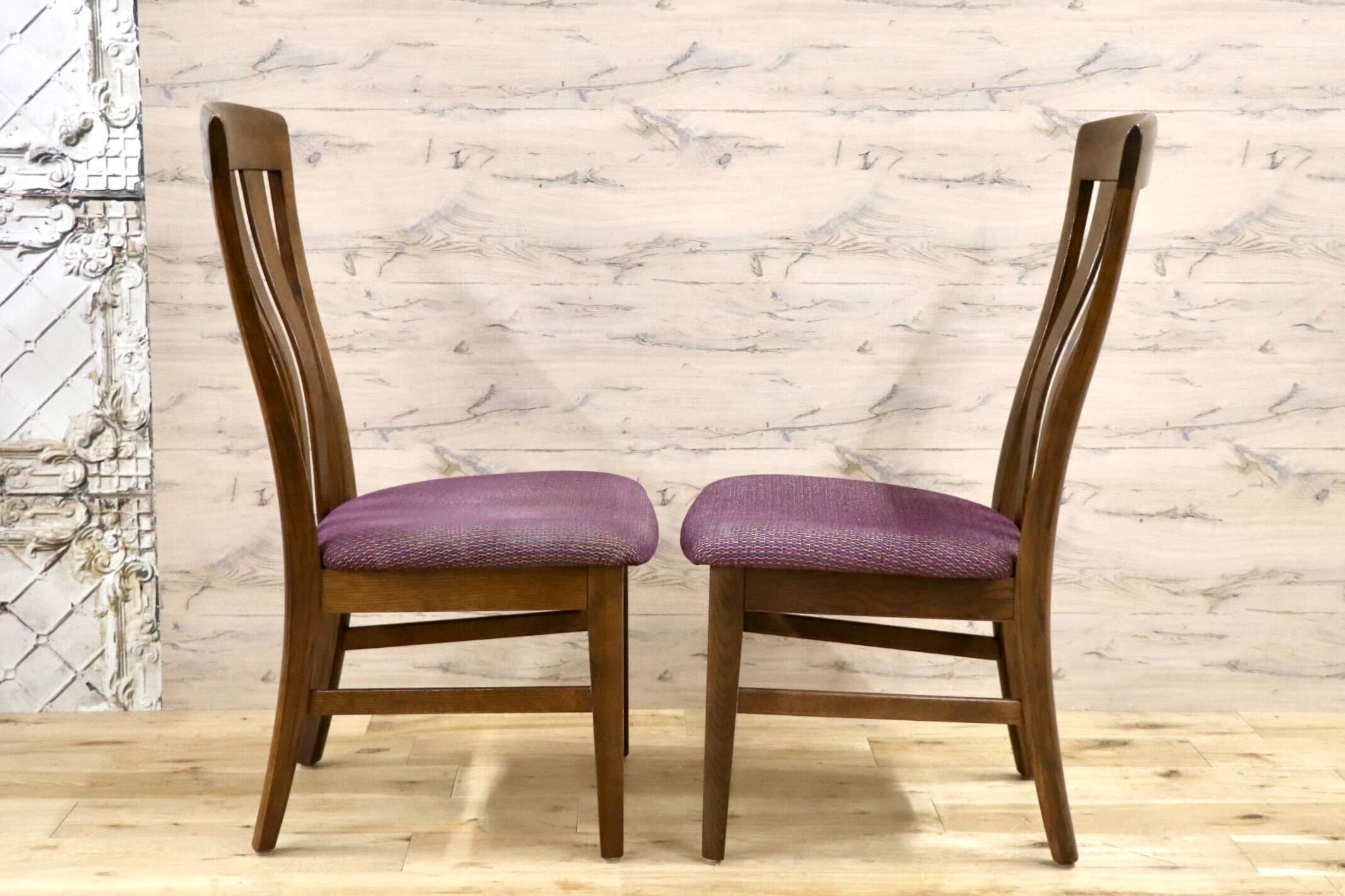 GMJH34○karimoku / カリモク家具 ダイニングチェア 2脚セット 木製 椅子 食卓椅子 ハイバック 天然木 国産家具