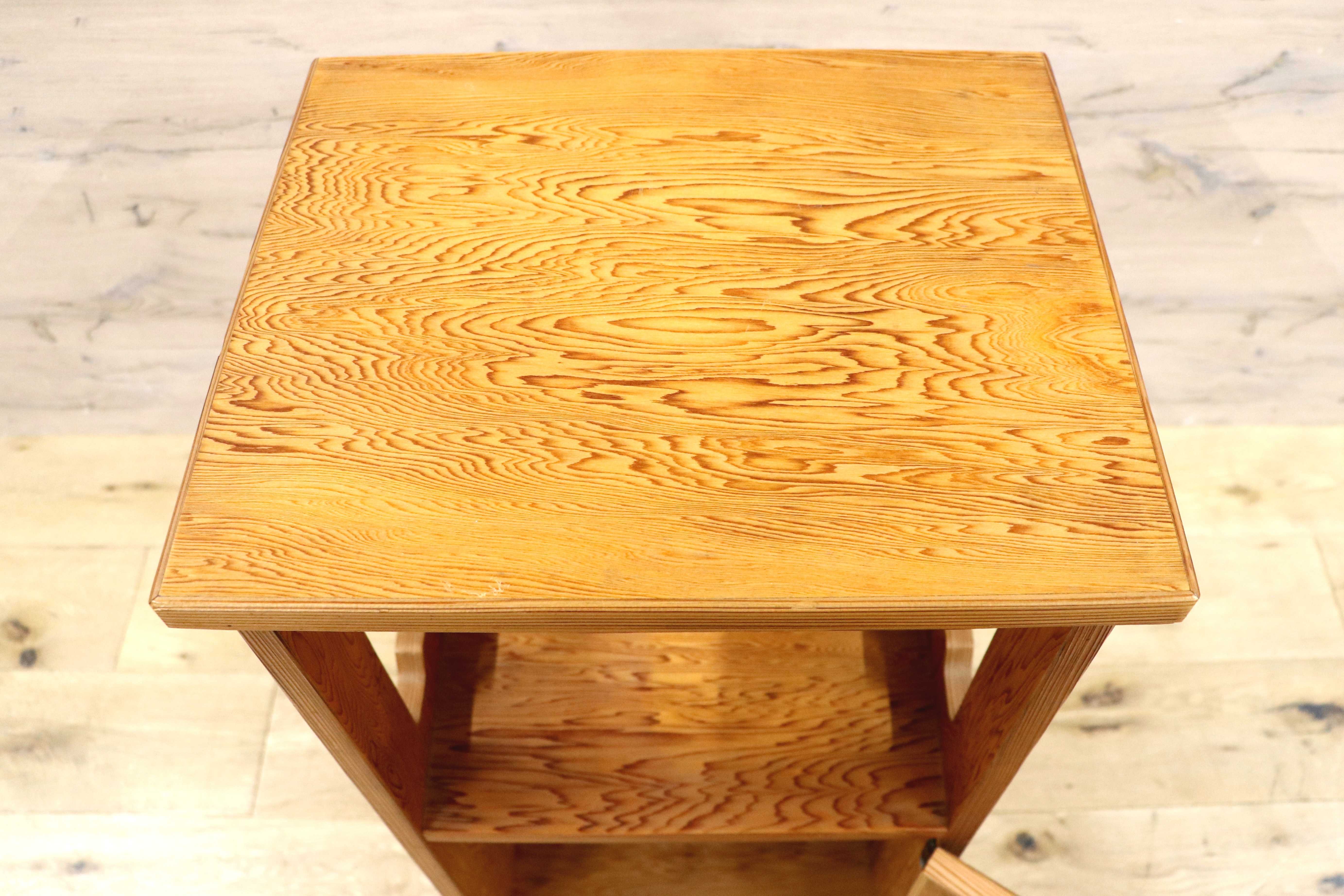 GMIH285A○世界遺産屋久杉 稀少 木製 電話台 和家具 和モダン レトロ 収納家具 花台 キャビネット サイドテーブル アンティーク