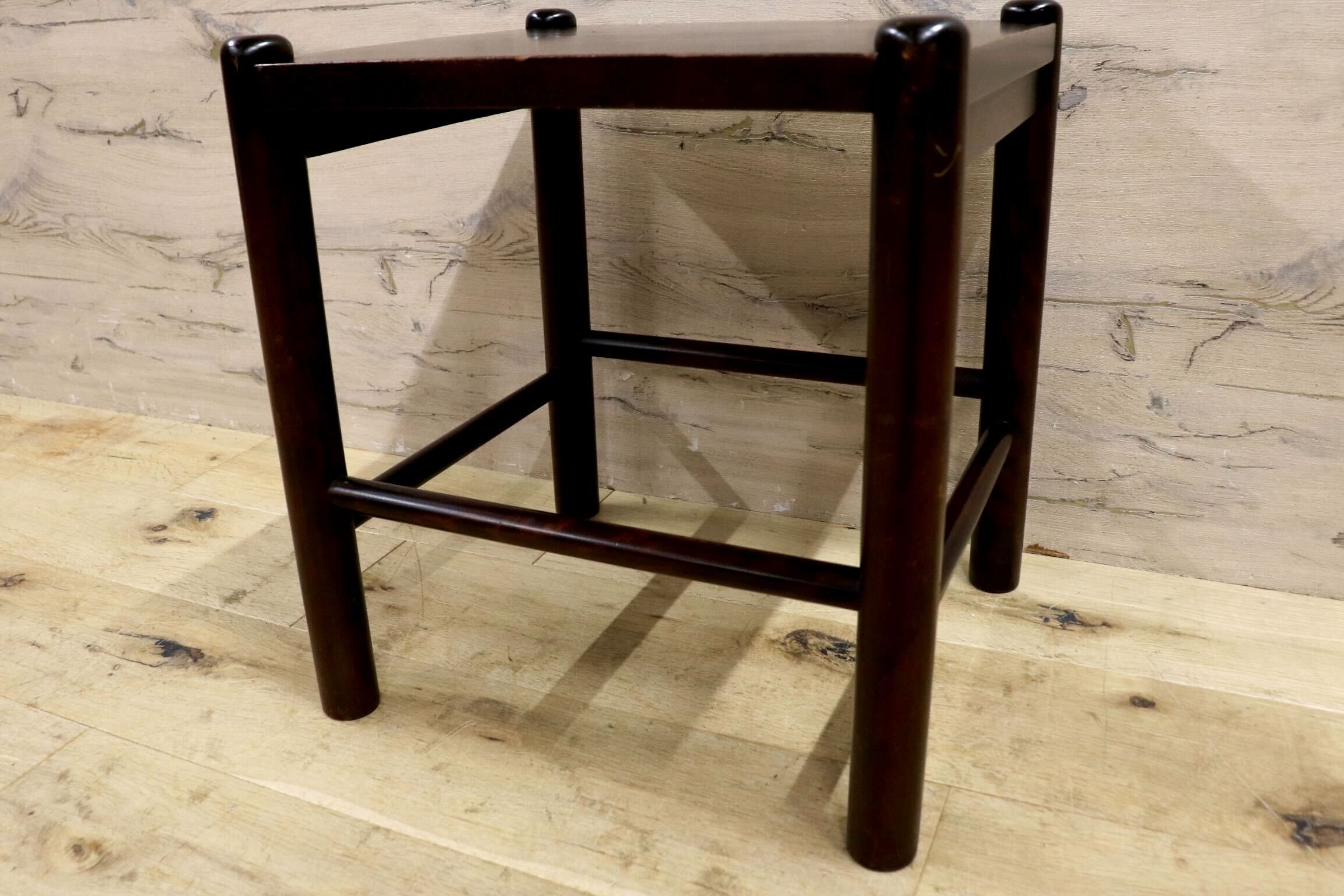 GMIK788A○北海道民芸家具 スツール サイドテーブル 花台 飾り台 樺材 無垢材 レトロ 民藝 古民家 和モダン 和家具 アンティーク