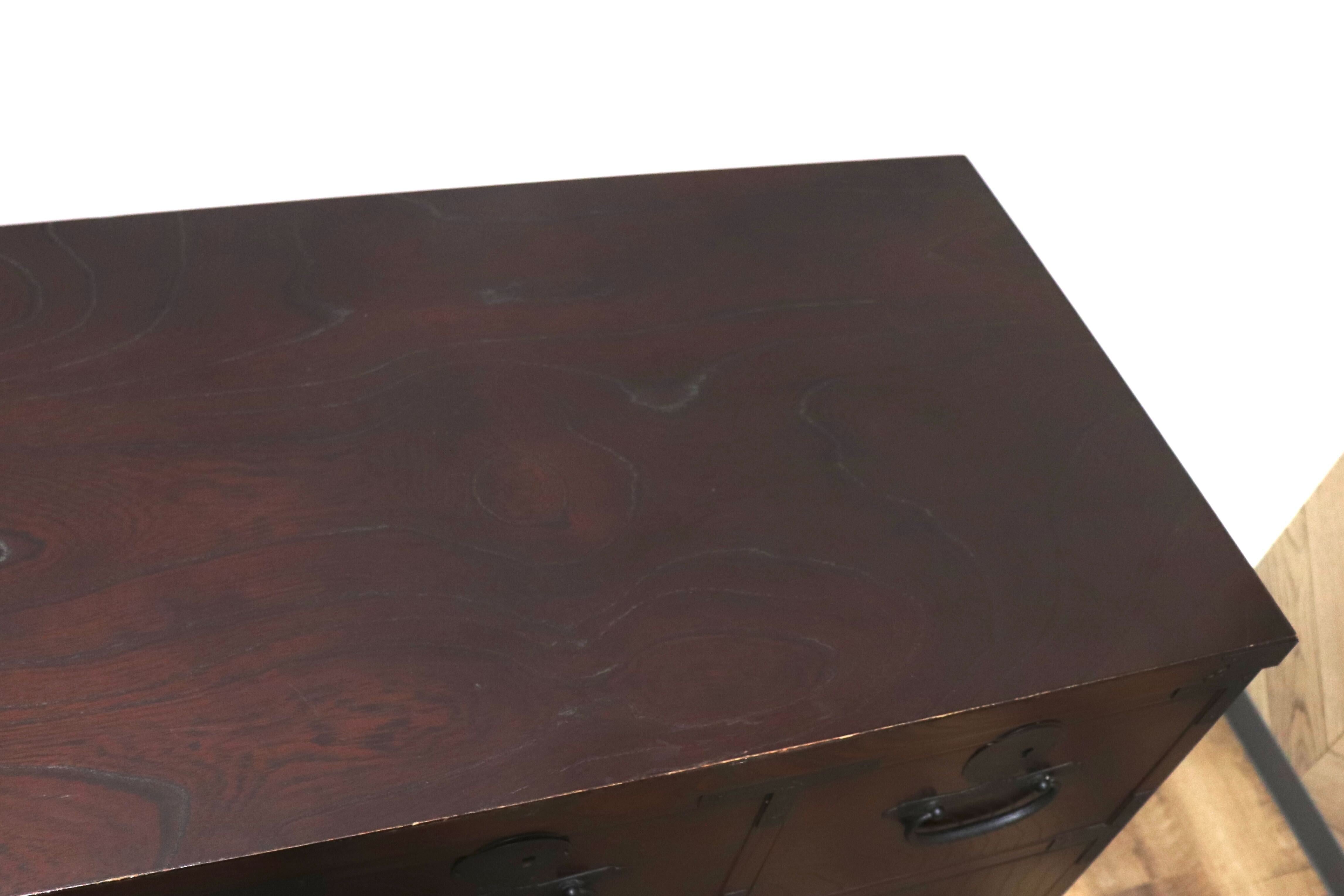 GMHK285○青木産業 江戸 整理箪笥 時代箪笥 チェスト 整理タンス 和家具 収納家具 欅 民芸家具 古民家 和室 座敷 和モダン レトロ