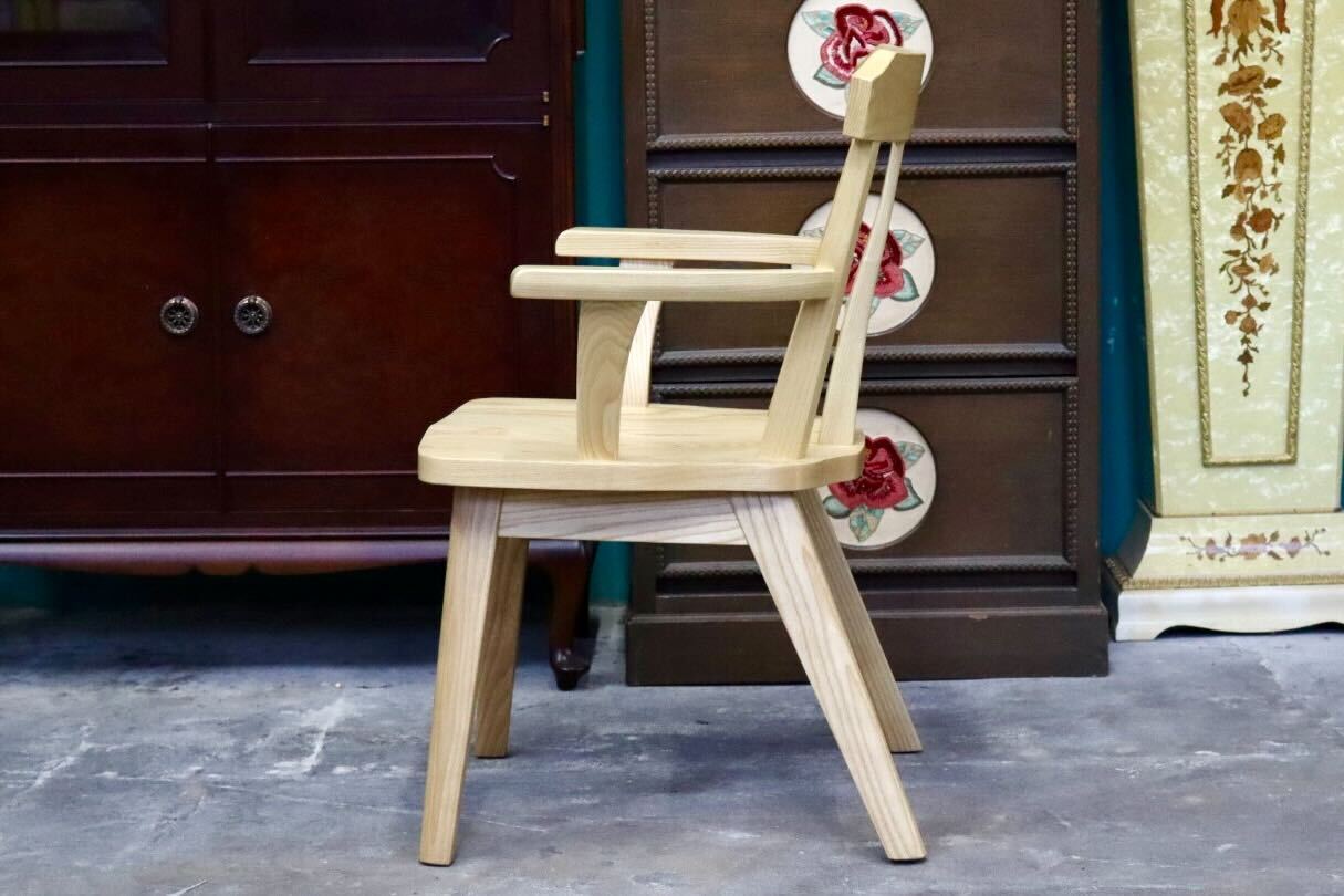 GMIH320A○らくよう工芸 飛騨家具 ダイニングチェア アームチェア 椅子 木製 無垢材 シンプル ナチュラル カントリー