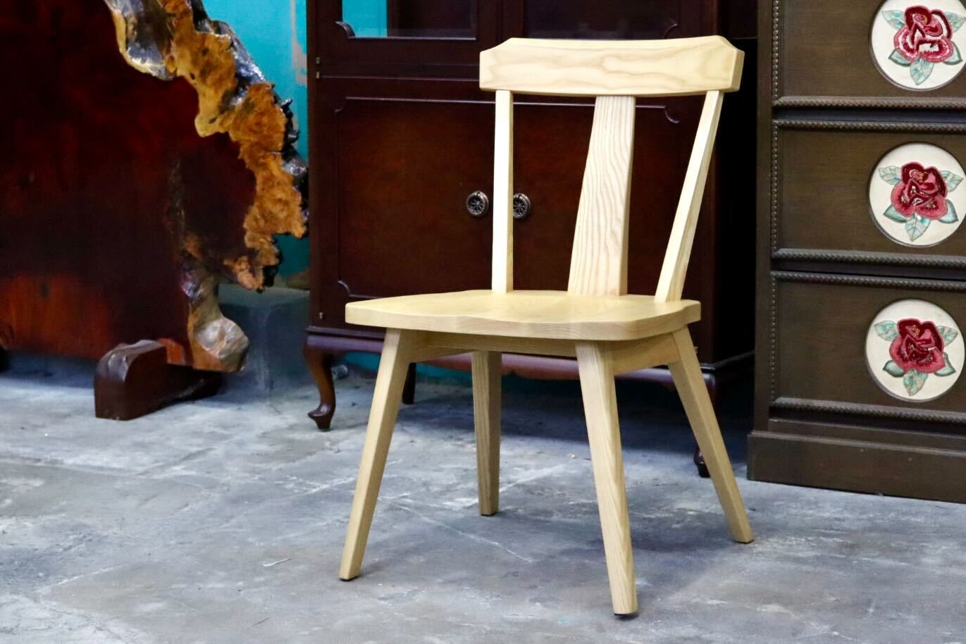 GMIH320B○らくよう工芸 飛騨家具 ダイニングチェア アームレスチェア 椅子 木製 無垢材 シンプル ナチュラル カントリー
