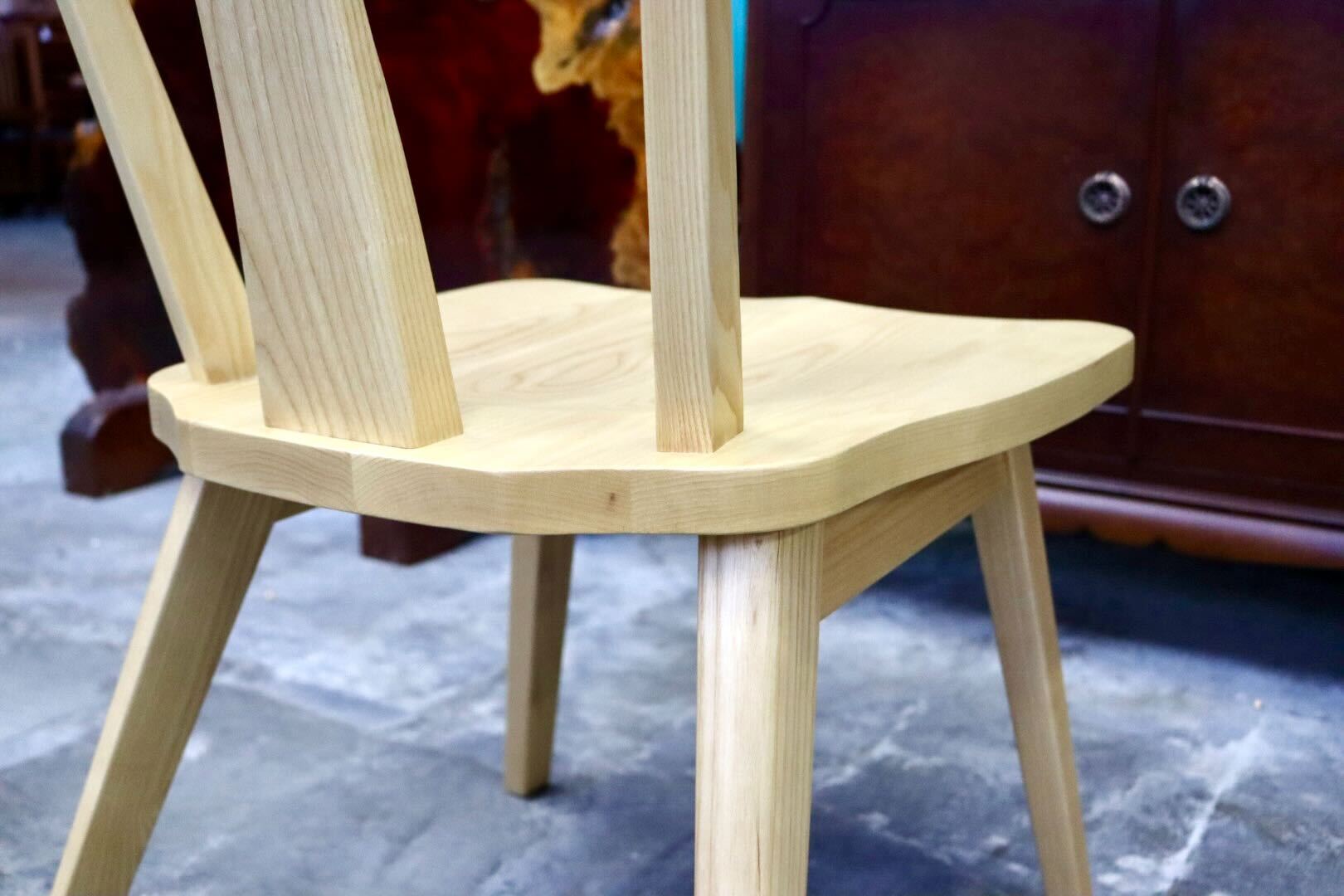 GMIH320B○らくよう工芸 飛騨家具 ダイニングチェア アームレスチェア 椅子 木製 無垢材 シンプル ナチュラル カントリー