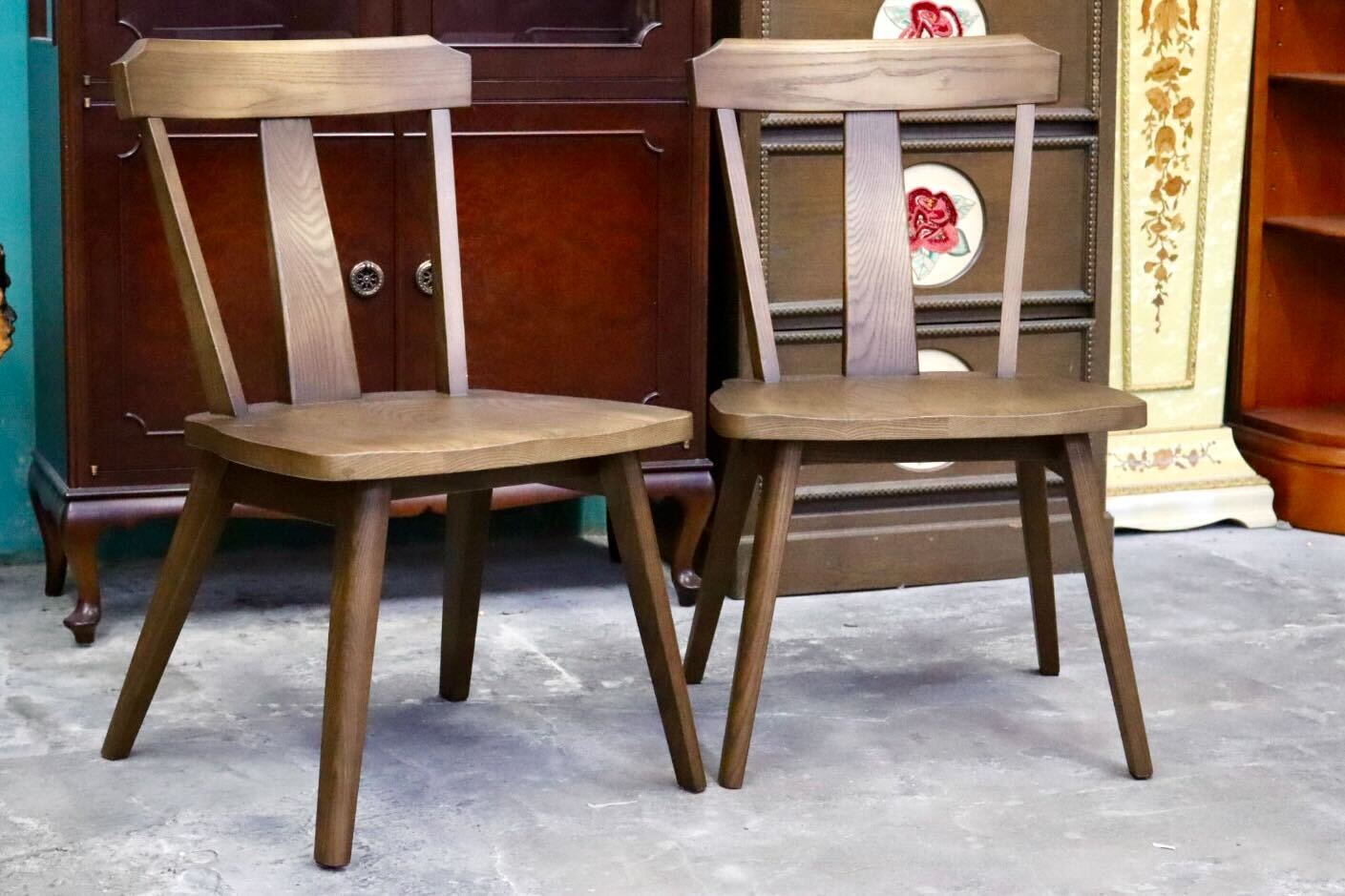 GMIH320C○らくよう工芸 飛騨家具 ダイニングチェア アームレスチェア 椅子 2脚セット 木製 無垢材 シンプル ナチュラル カントリー