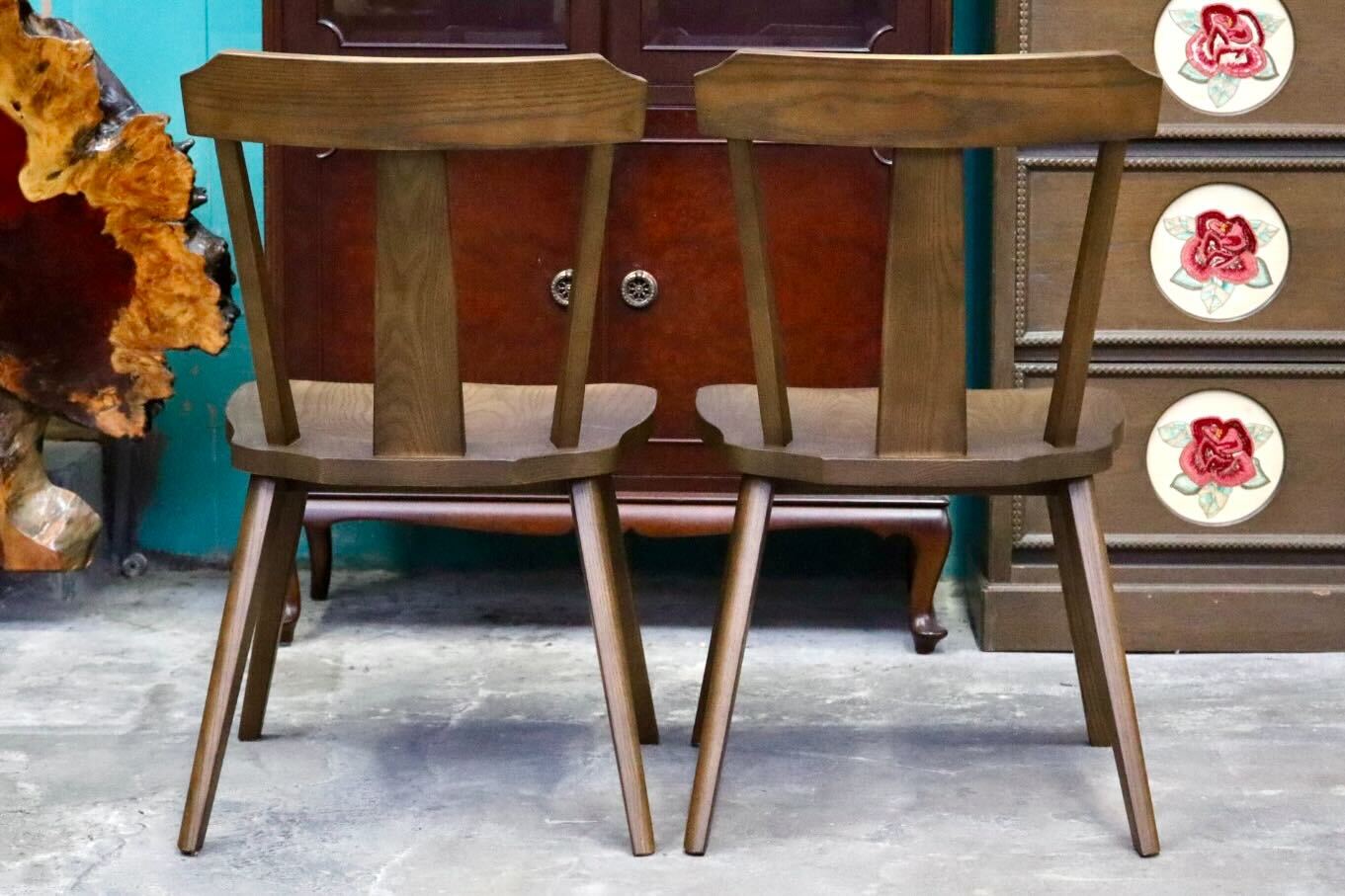 GMIH320C○らくよう工芸 飛騨家具 ダイニングチェア アームレスチェア 椅子 2脚セット 木製 無垢材 シンプル ナチュラル カントリー