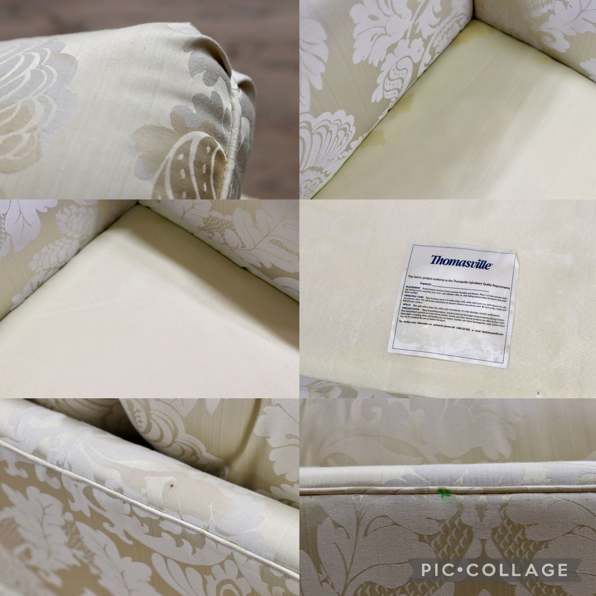 GMIK755○Thomasville / トーマスビル 2.5人掛けソファ 2人掛けワイドソファ IDC大塚家具 ホワイト アメリカ クラシック モダン